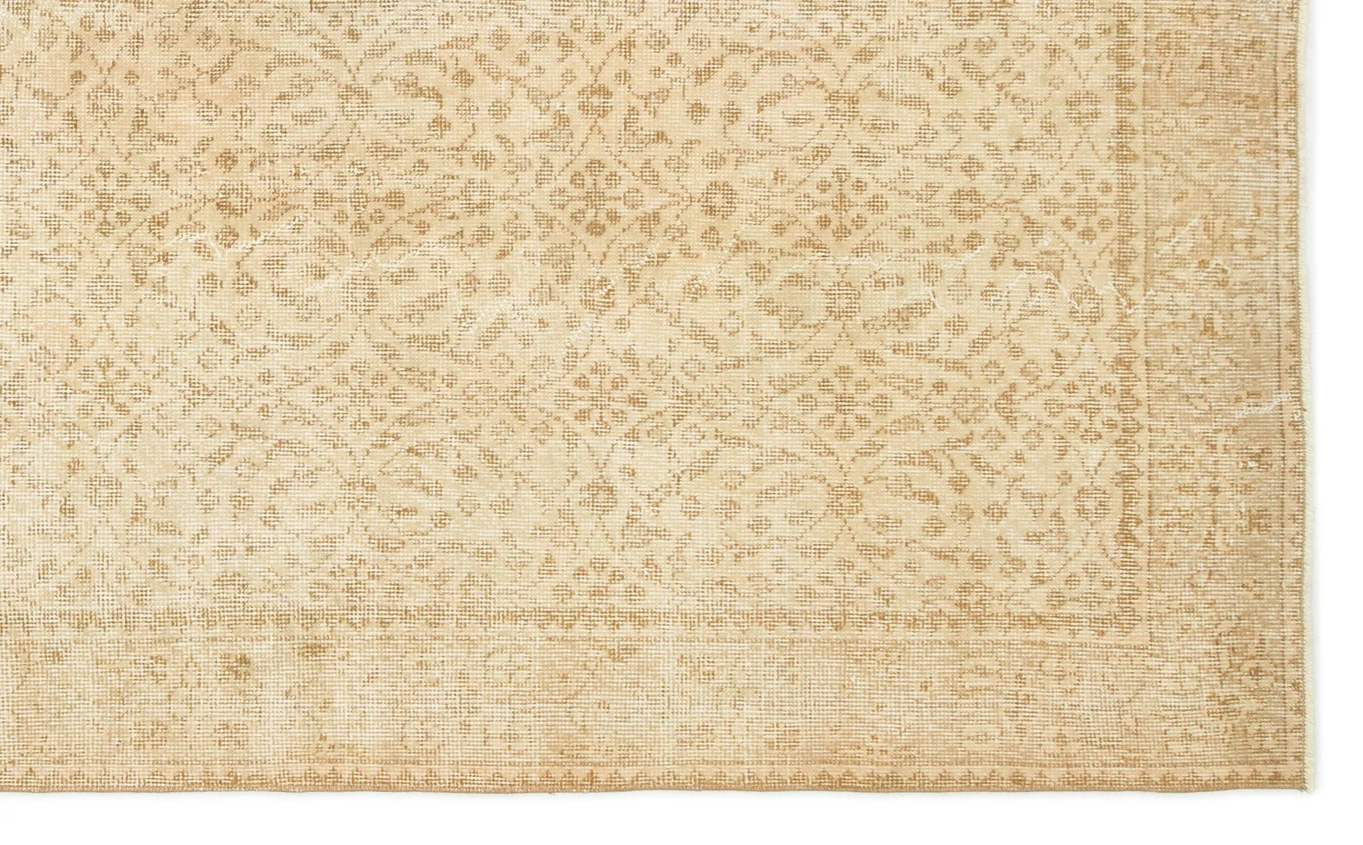 Retro Design Beige Over Dyed Vintage Rug 5'4'' x 9'1'' ft 162 x 276 cm
