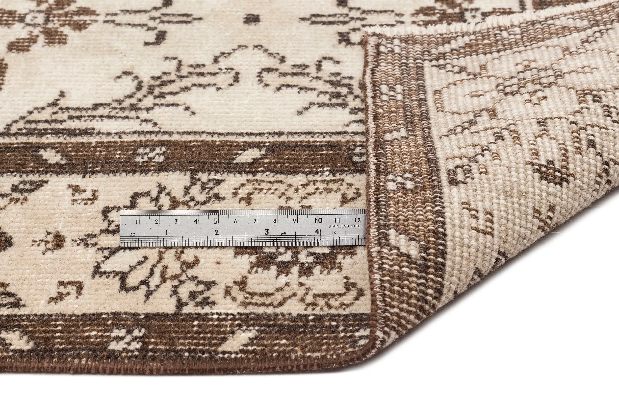 Retro Design Beige Over Dyed Vintage Rug 5'5'' x 8'10'' ft 165 x 268 cm