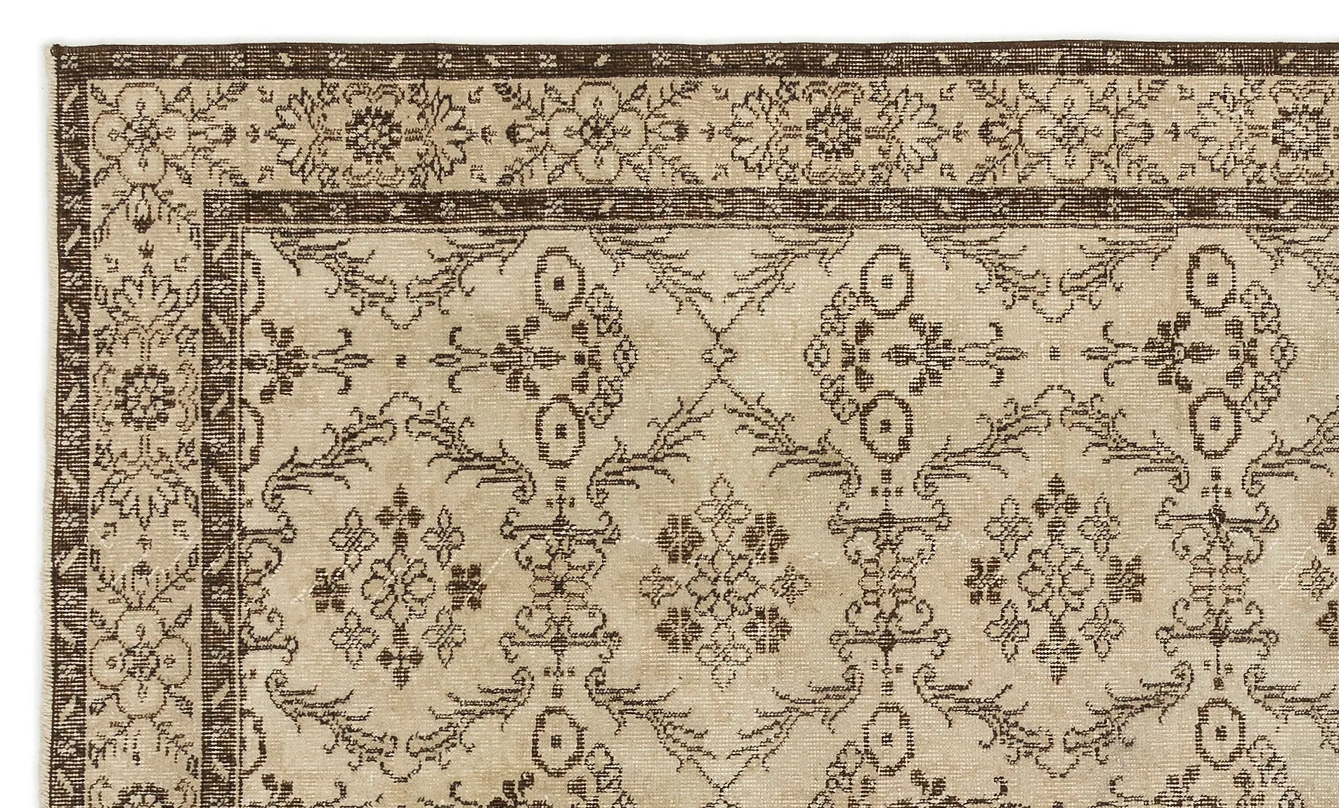 Retro Design Beige Over Dyed Vintage Rug 5'5'' x 8'10'' ft 165 x 268 cm