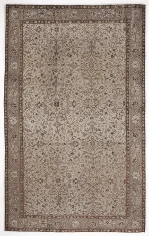 Retro Design Beige Over Dyed Vintage Rug 5'5'' x 8'10'' ft 166 x 268 cm