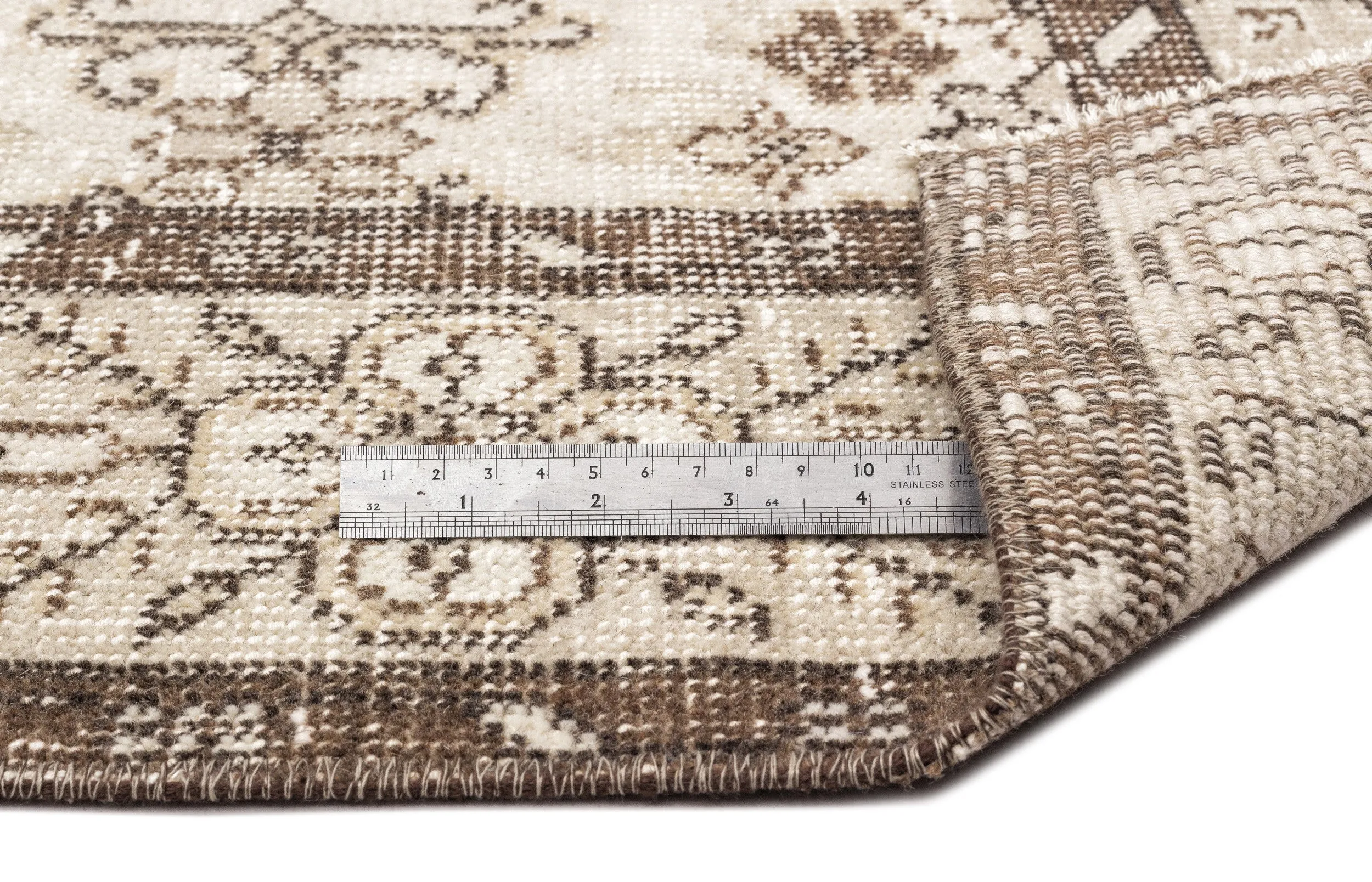 Retro Design Beige Over Dyed Vintage Rug 5'5'' x 8'9'' ft 164 x 266 cm