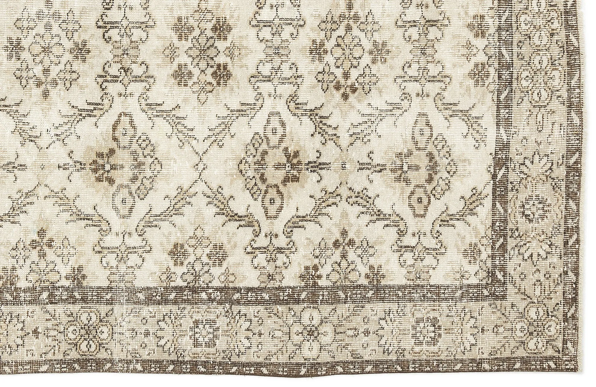 Retro Design Beige Over Dyed Vintage Rug 5'5'' x 8'9'' ft 164 x 266 cm