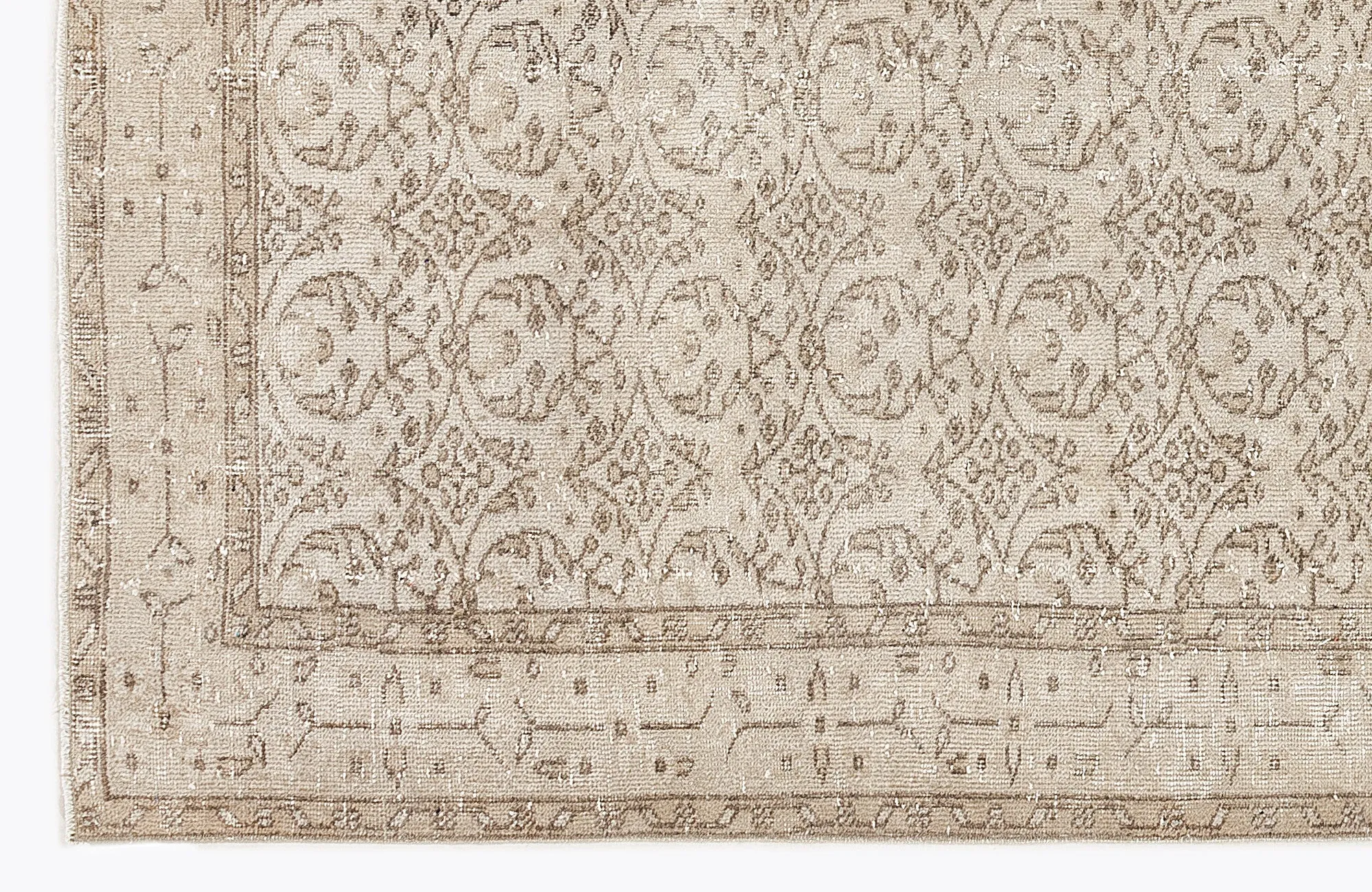 Retro Design Beige Over Dyed Vintage Rug 5'5'' x 9'2'' ft 165 x 280 cm