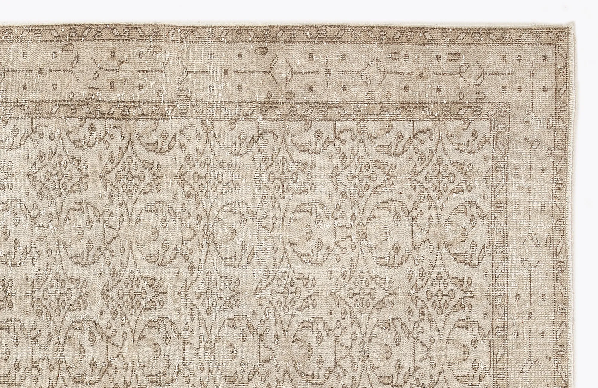 Retro Design Beige Over Dyed Vintage Rug 5'5'' x 9'2'' ft 165 x 280 cm
