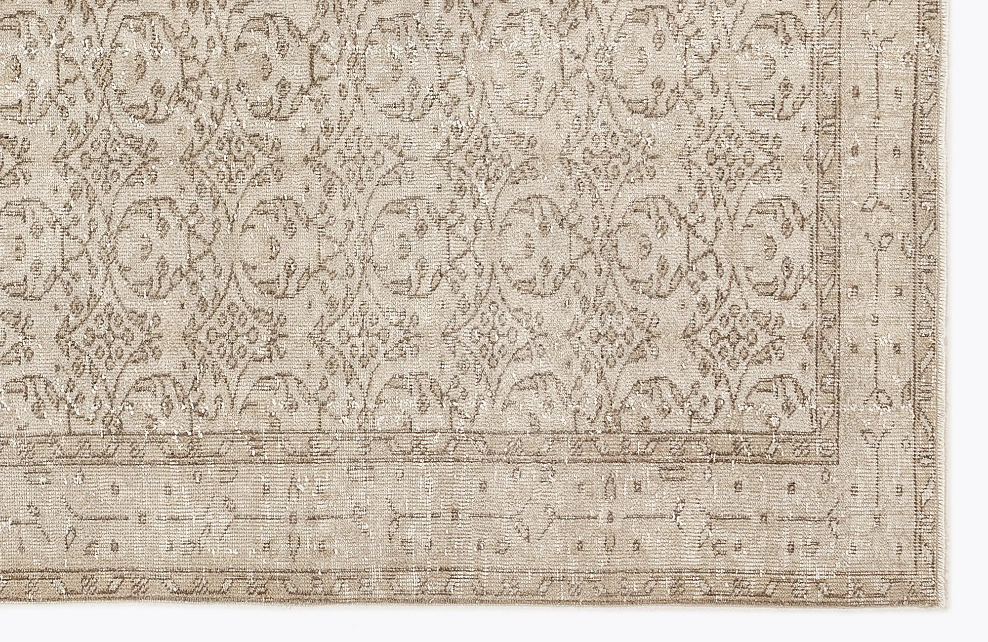 Retro Design Beige Over Dyed Vintage Rug 5'5'' x 9'2'' ft 165 x 280 cm