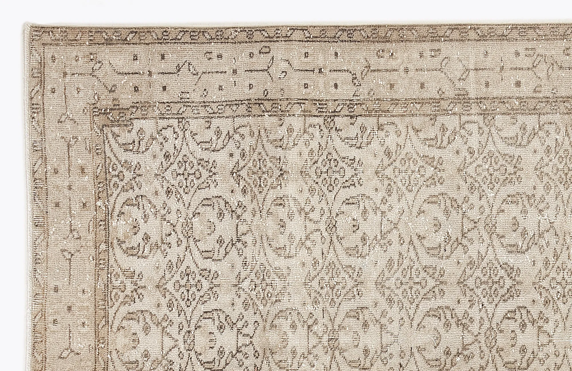 Retro Design Beige Over Dyed Vintage Rug 5'5'' x 9'2'' ft 165 x 280 cm