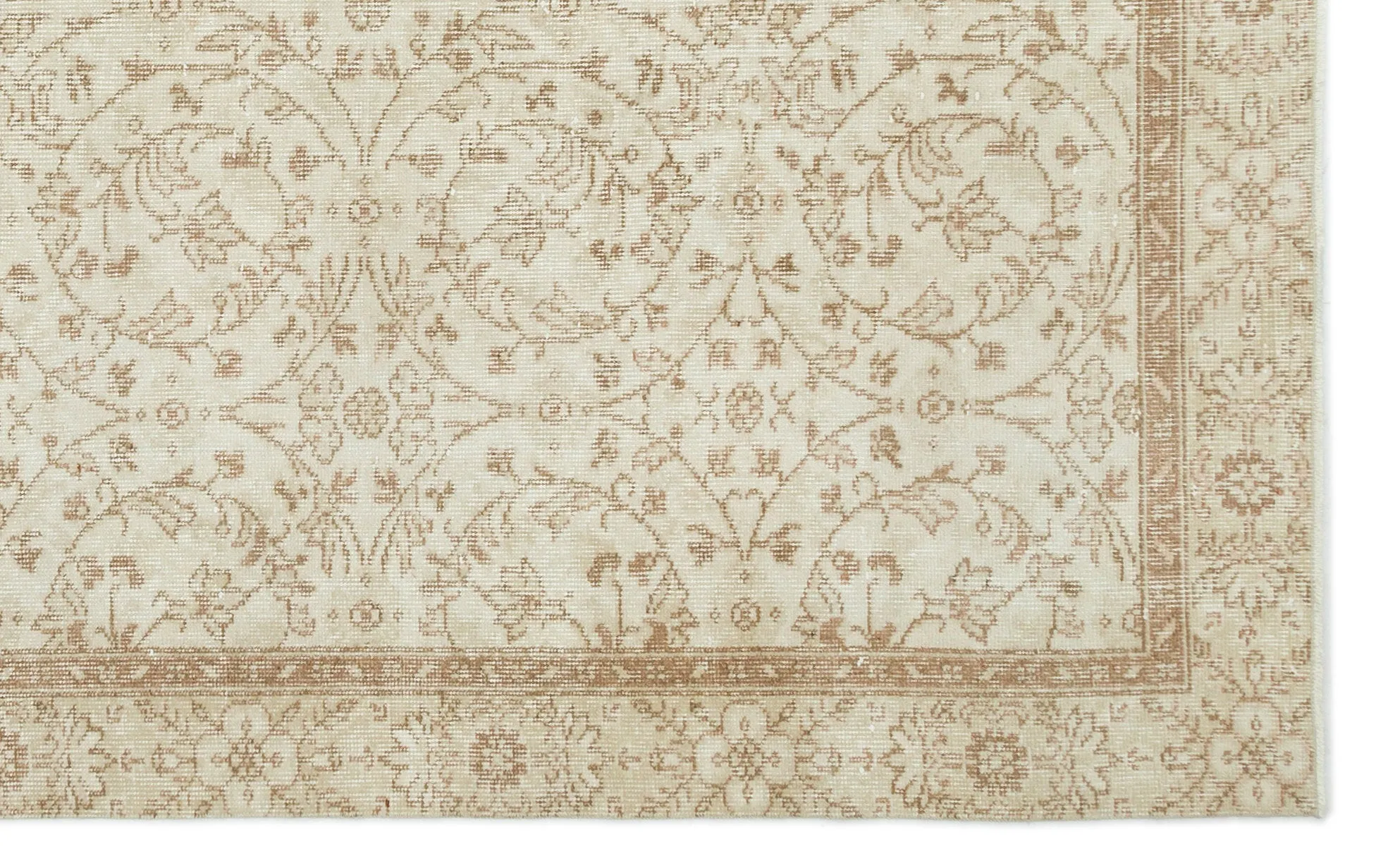 Retro Design Beige Over Dyed Vintage Rug 5'7'' x 9'3'' ft 170 x 281 cm