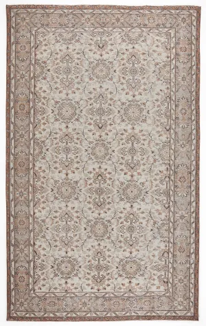Retro Design Beige Over Dyed Vintage Rug 5'7'' x 9'3'' ft 170 x 283 cm