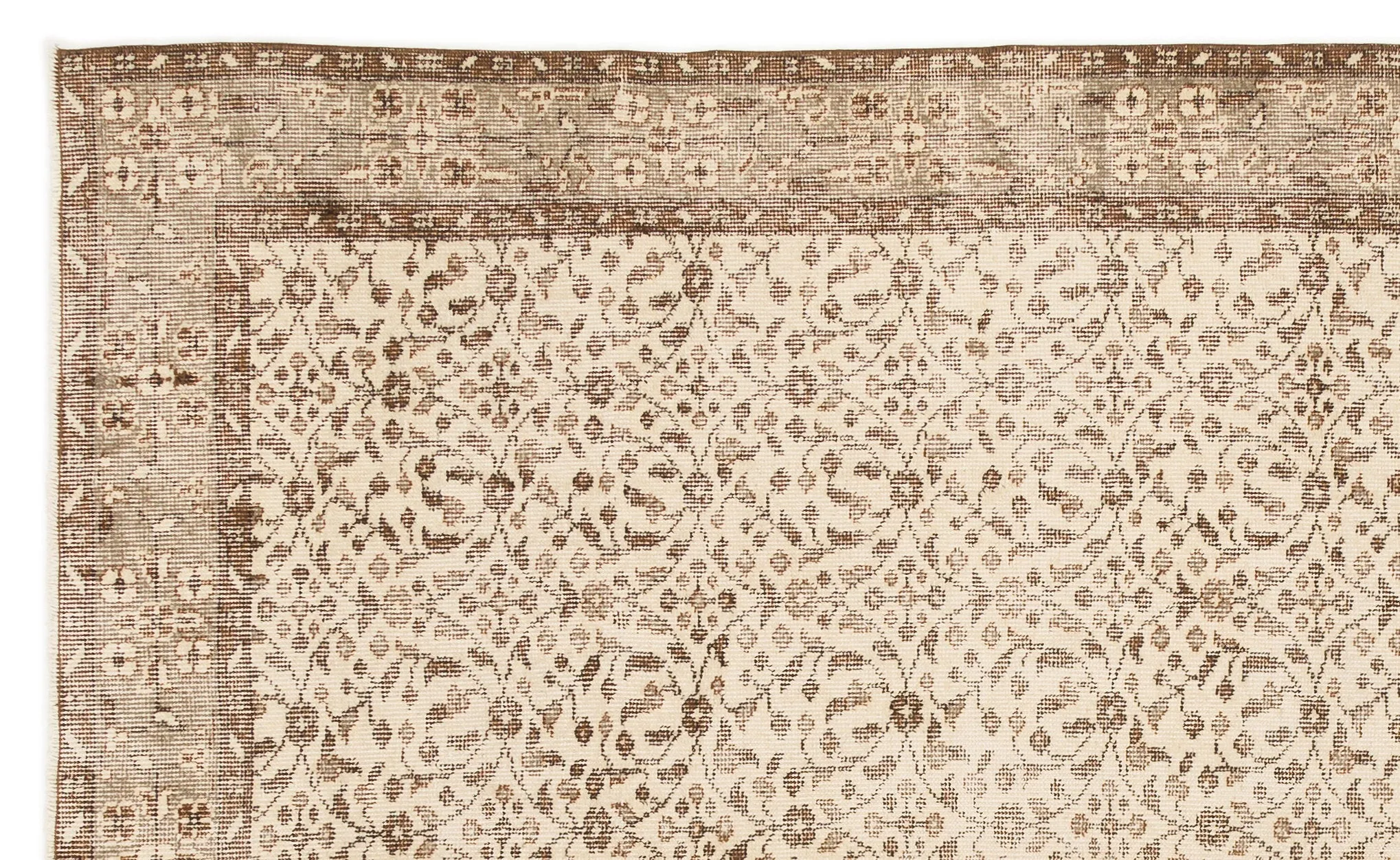 Retro Design Beige Over Dyed Vintage Rug 5'8'' x 9'4'' ft 172 x 285 cm