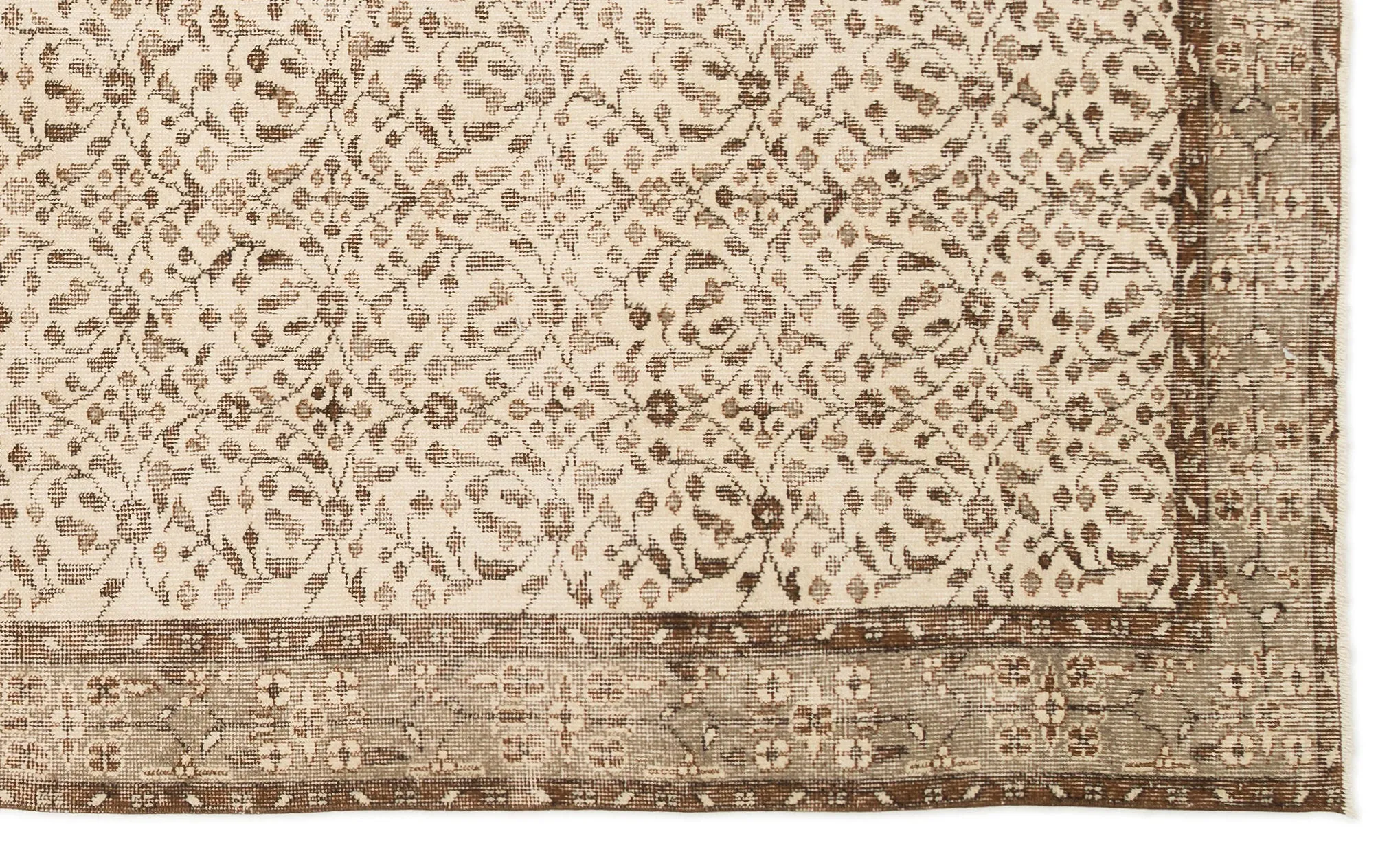 Retro Design Beige Over Dyed Vintage Rug 5'8'' x 9'4'' ft 172 x 285 cm
