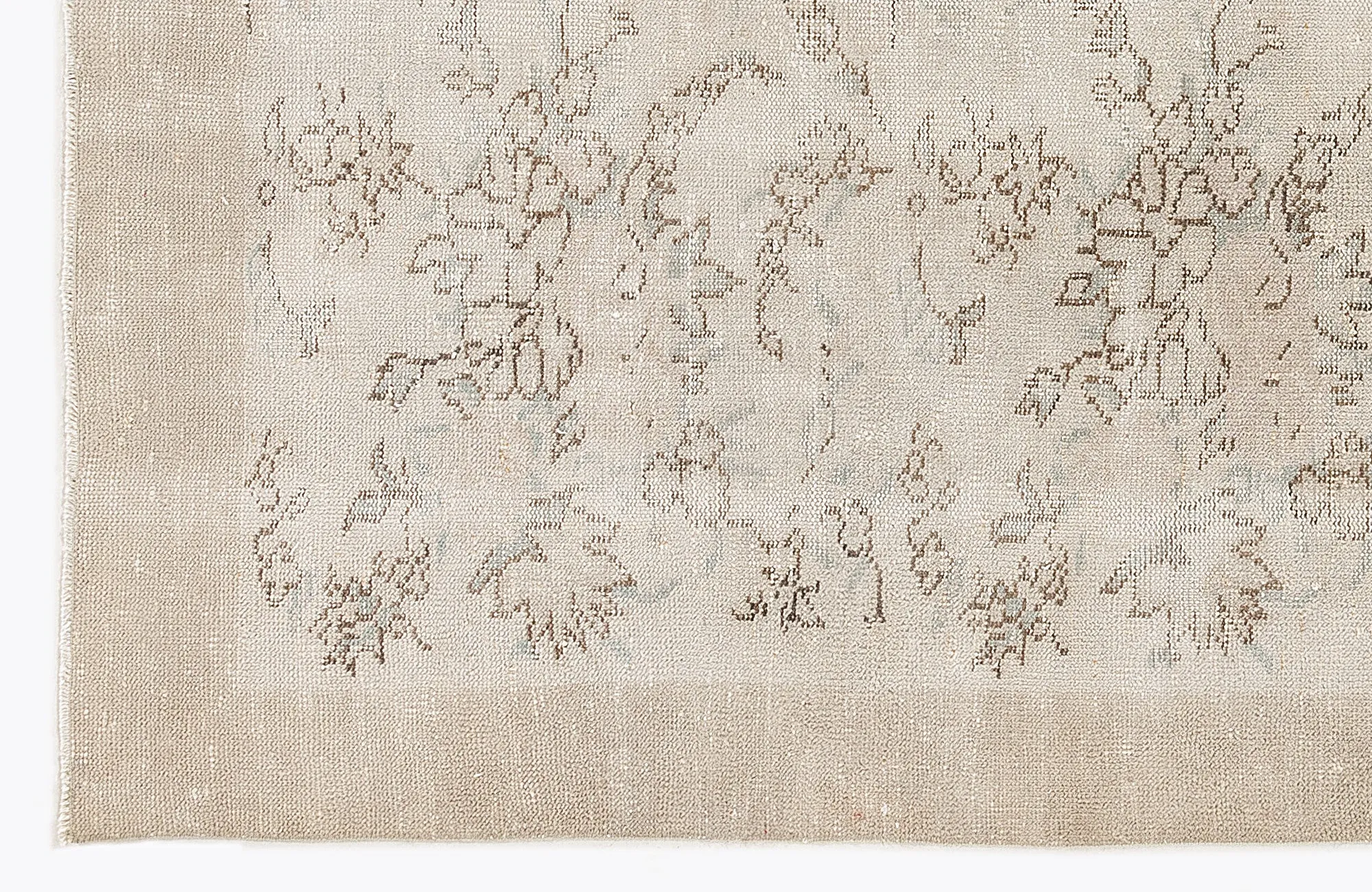Retro Design Beige Over Dyed Vintage Rug 5'9'' x 8'10'' ft 176 x 270 cm