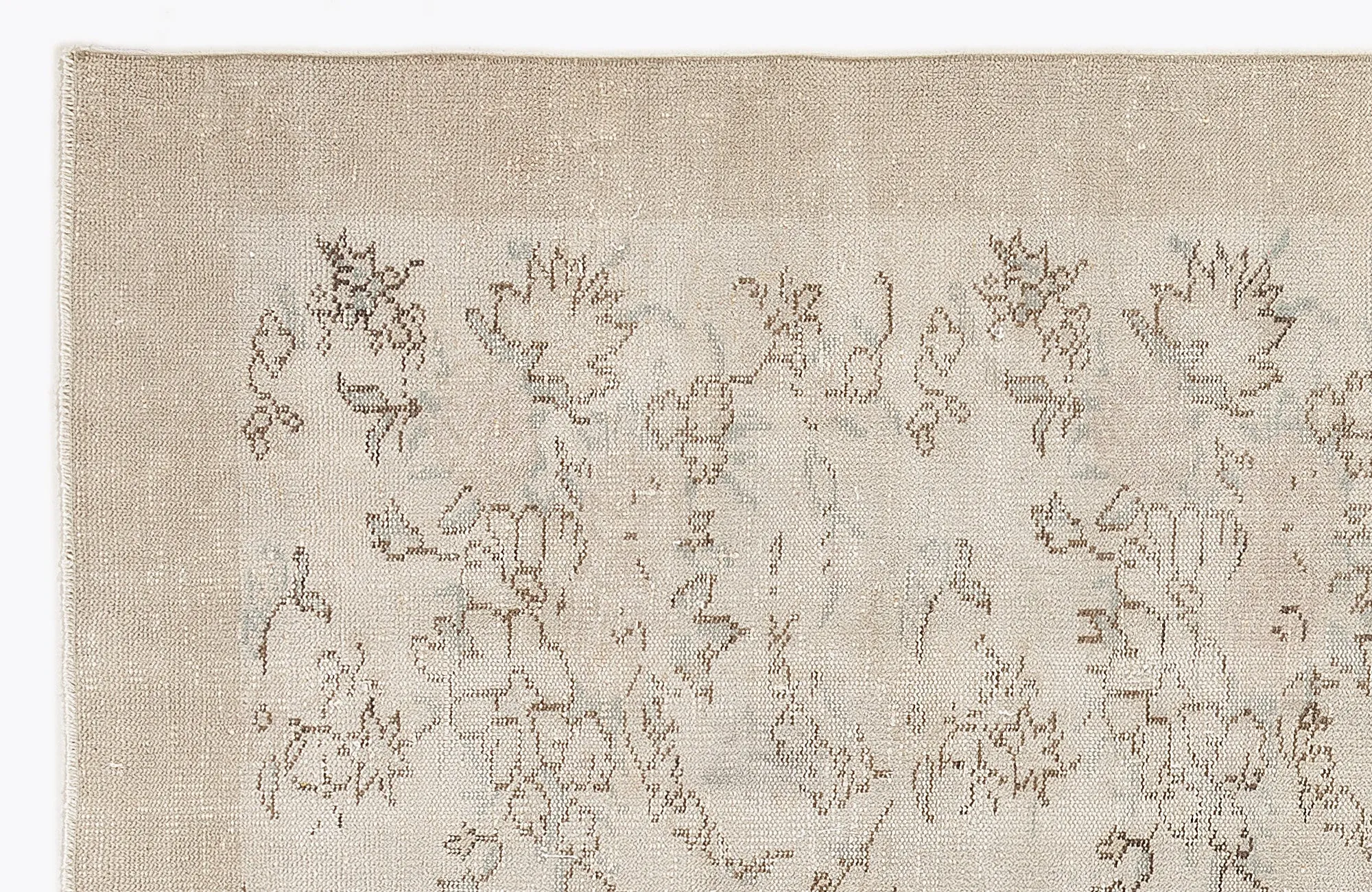 Retro Design Beige Over Dyed Vintage Rug 5'9'' x 8'10'' ft 176 x 270 cm