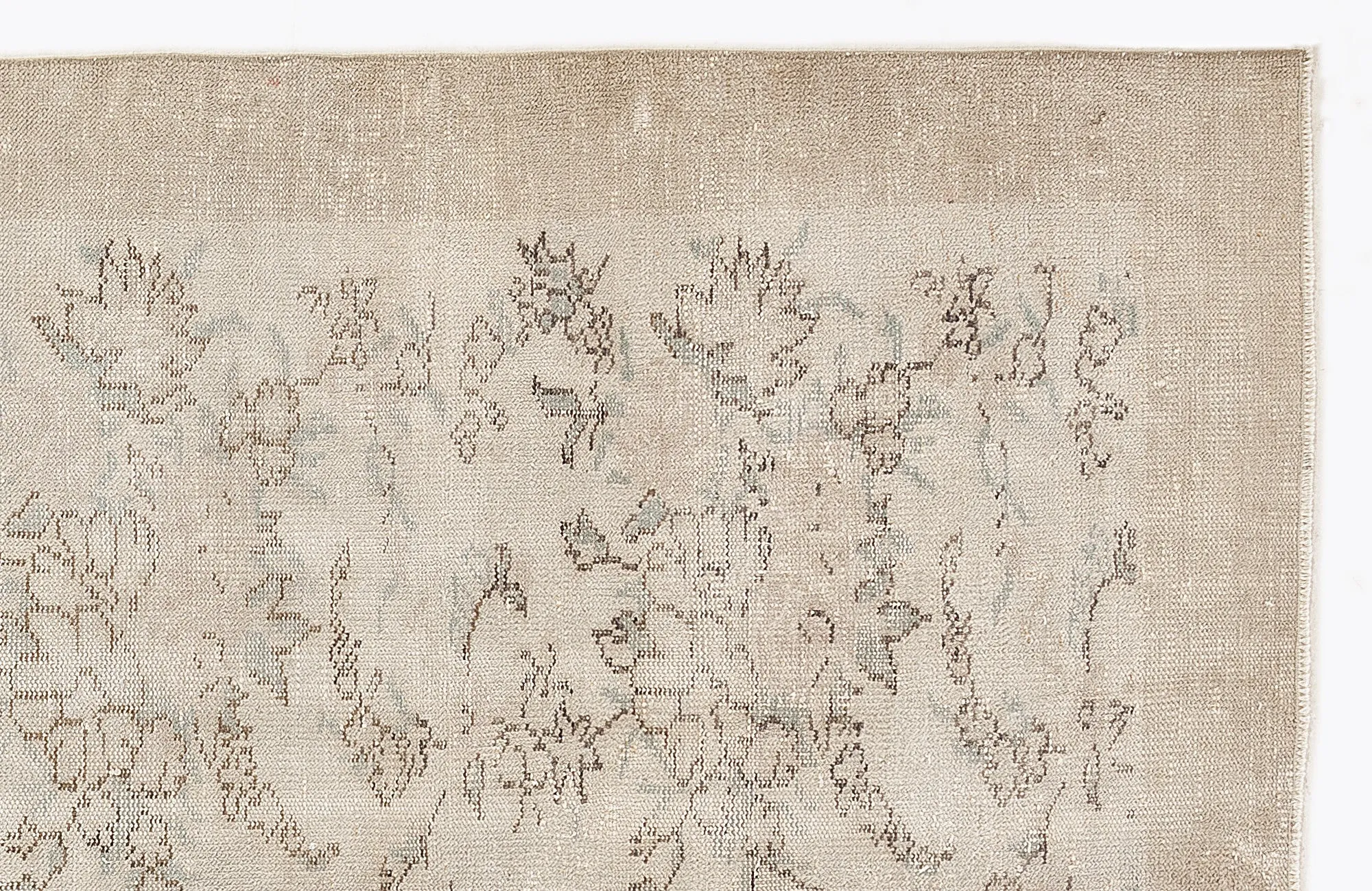 Retro Design Beige Over Dyed Vintage Rug 5'9'' x 8'10'' ft 176 x 270 cm
