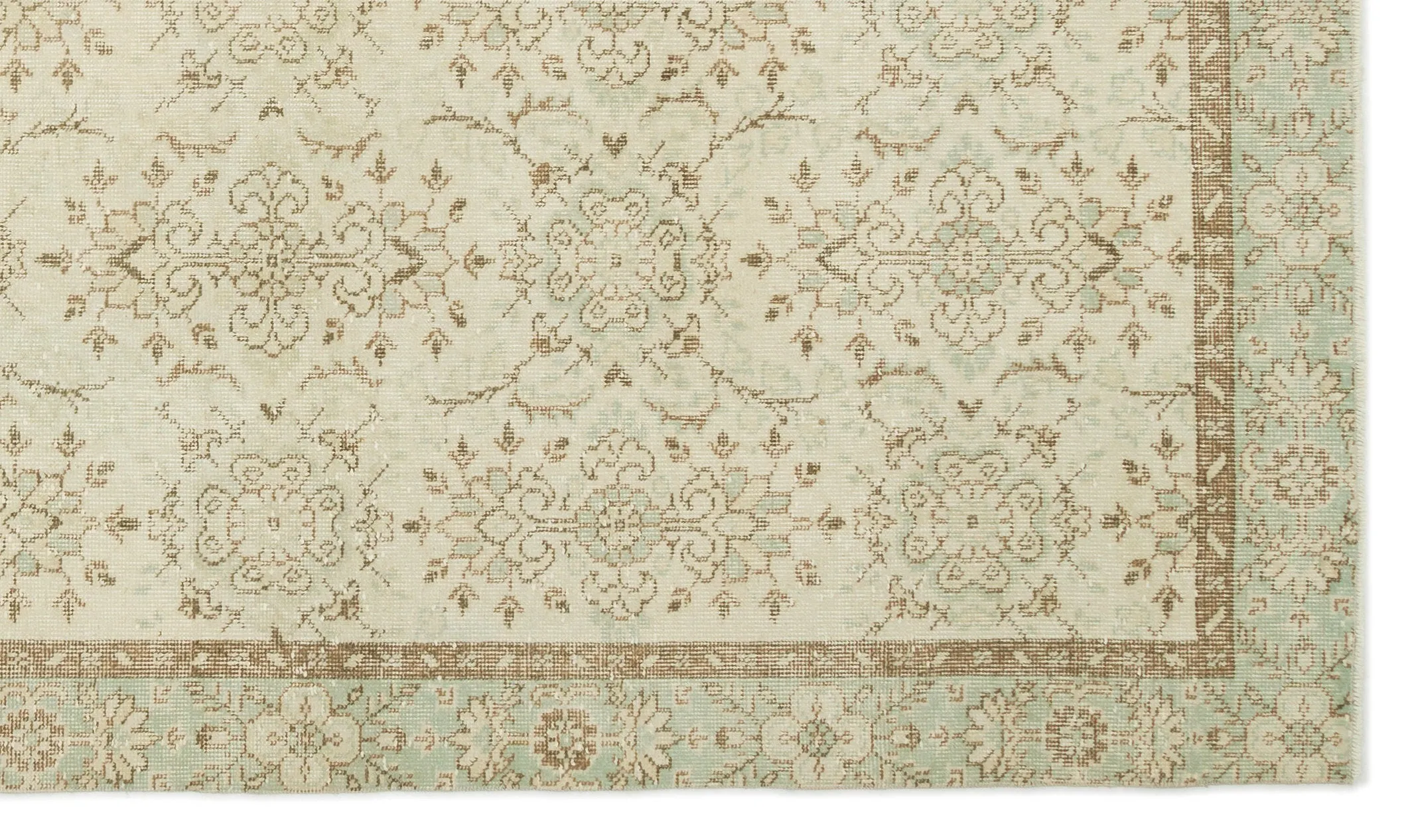 Retro Design Beige Over Dyed Vintage Rug 5'9'' x 9'11'' ft 176 x 301 cm