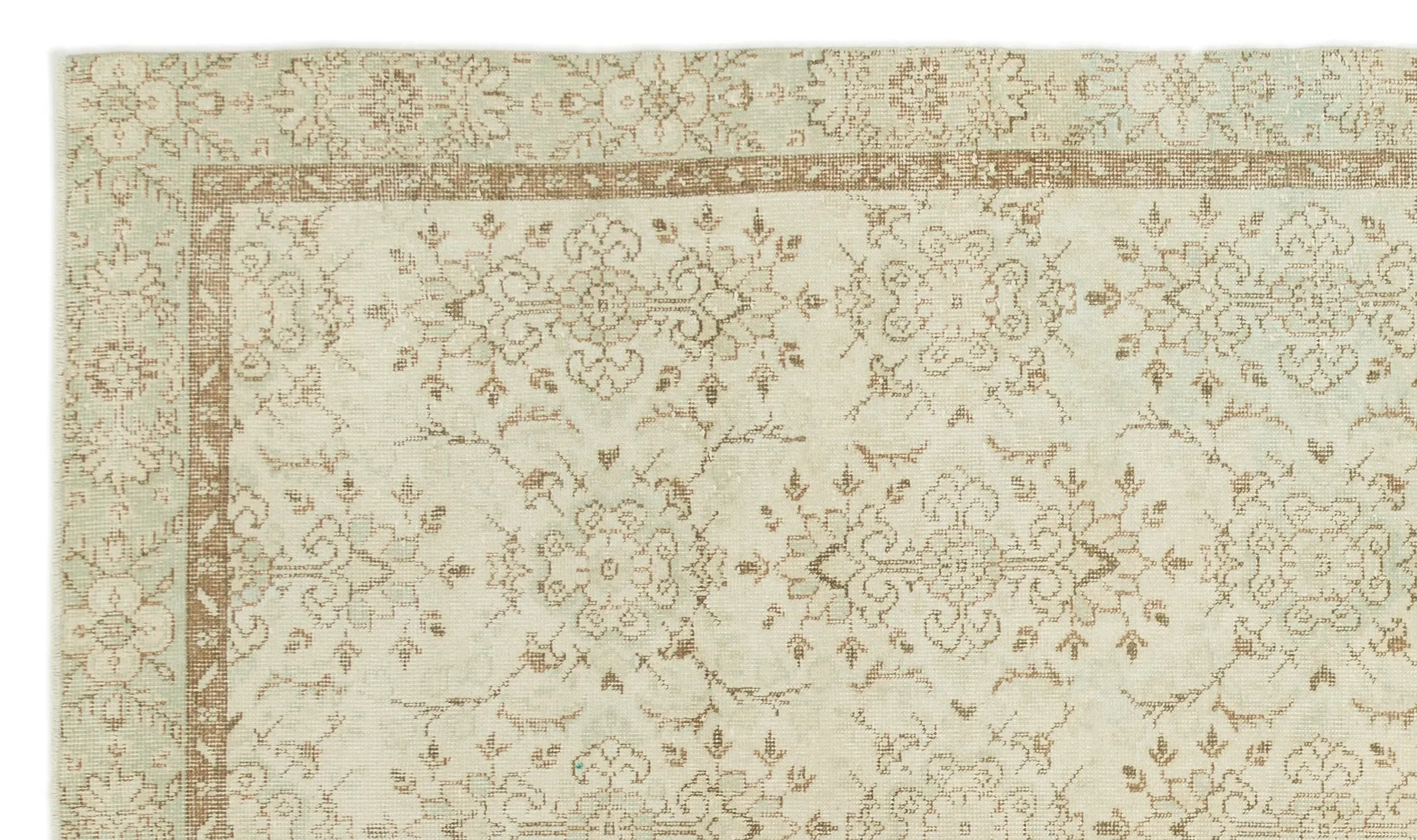 Retro Design Beige Over Dyed Vintage Rug 5'9'' x 9'11'' ft 176 x 301 cm