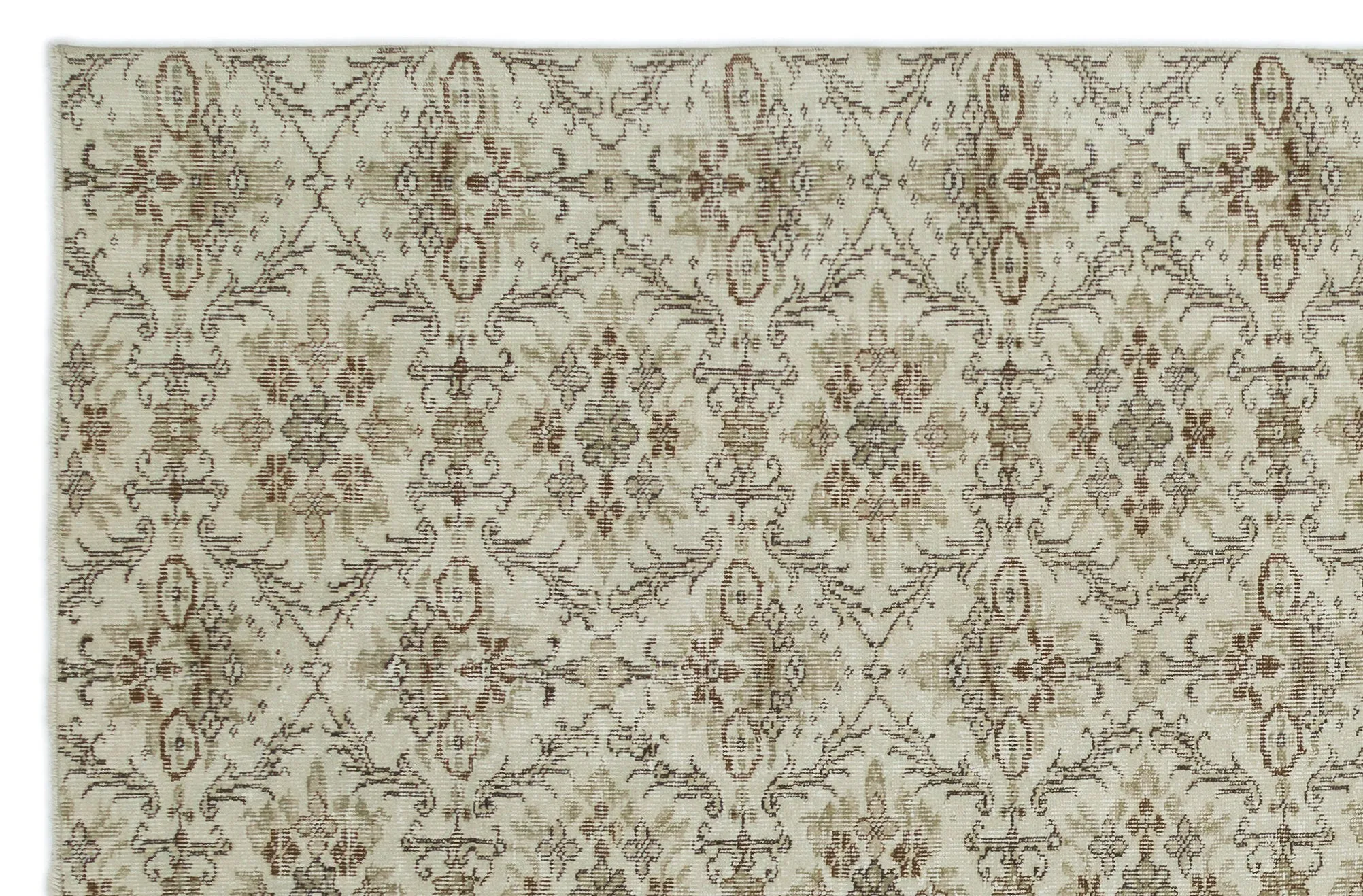 Retro Design Beige Over Dyed Vintage Rug 6'1'' x 9'3'' ft 186 x 281 cm