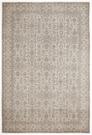 Retro Design Beige Over Dyed Vintage Rug 6'1'' x 9'3'' ft 186 x 282 cm