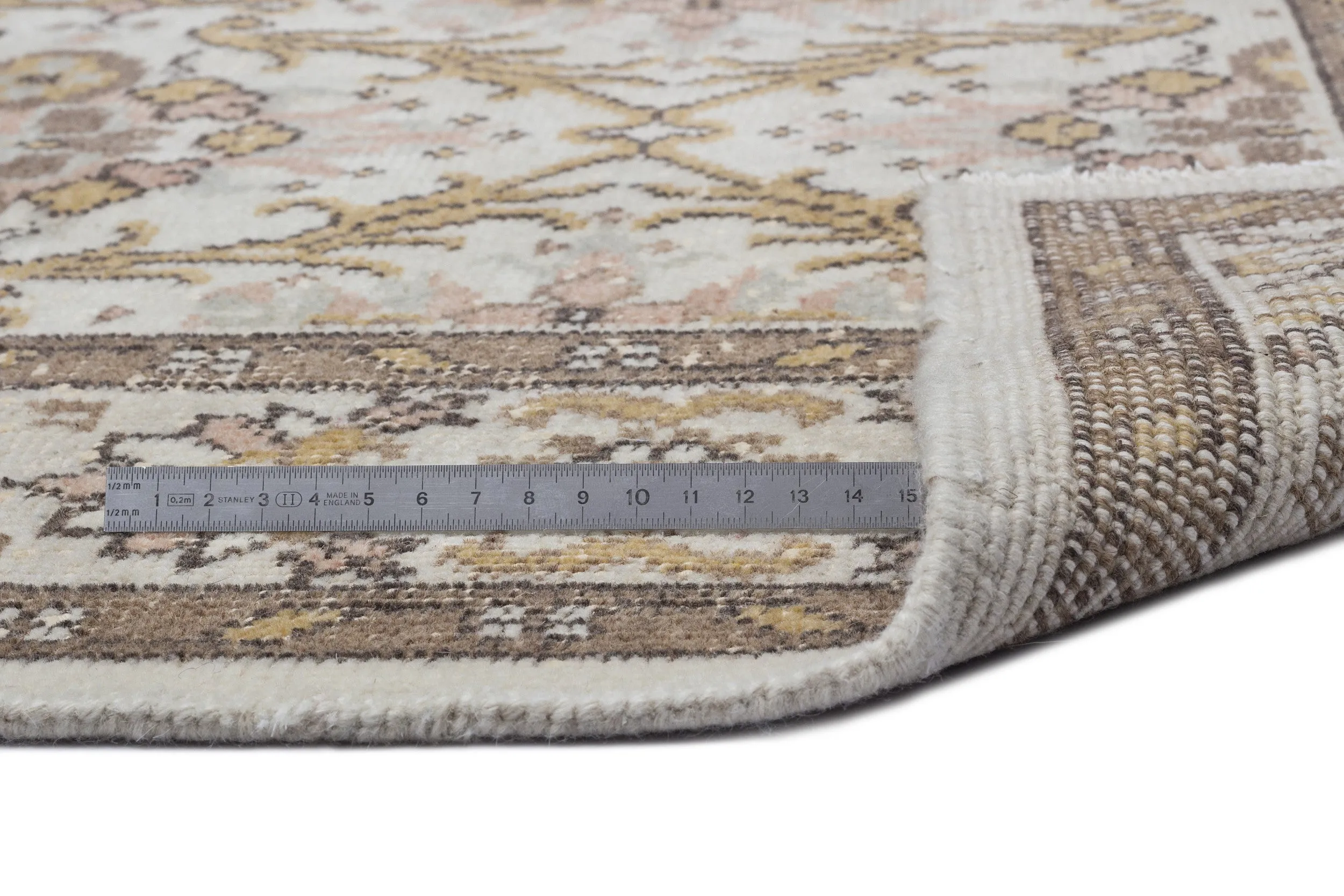 Retro Design Beige Over Dyed Vintage Rug 6'3'' x 9'9'' ft 190 x 297 cm