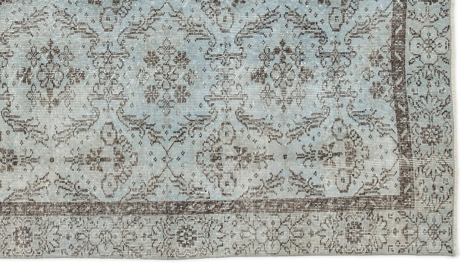 Retro Design Blue Over Dyed Vintage Rug 5'3'' x 9'1'' ft 160 x 278 cm
