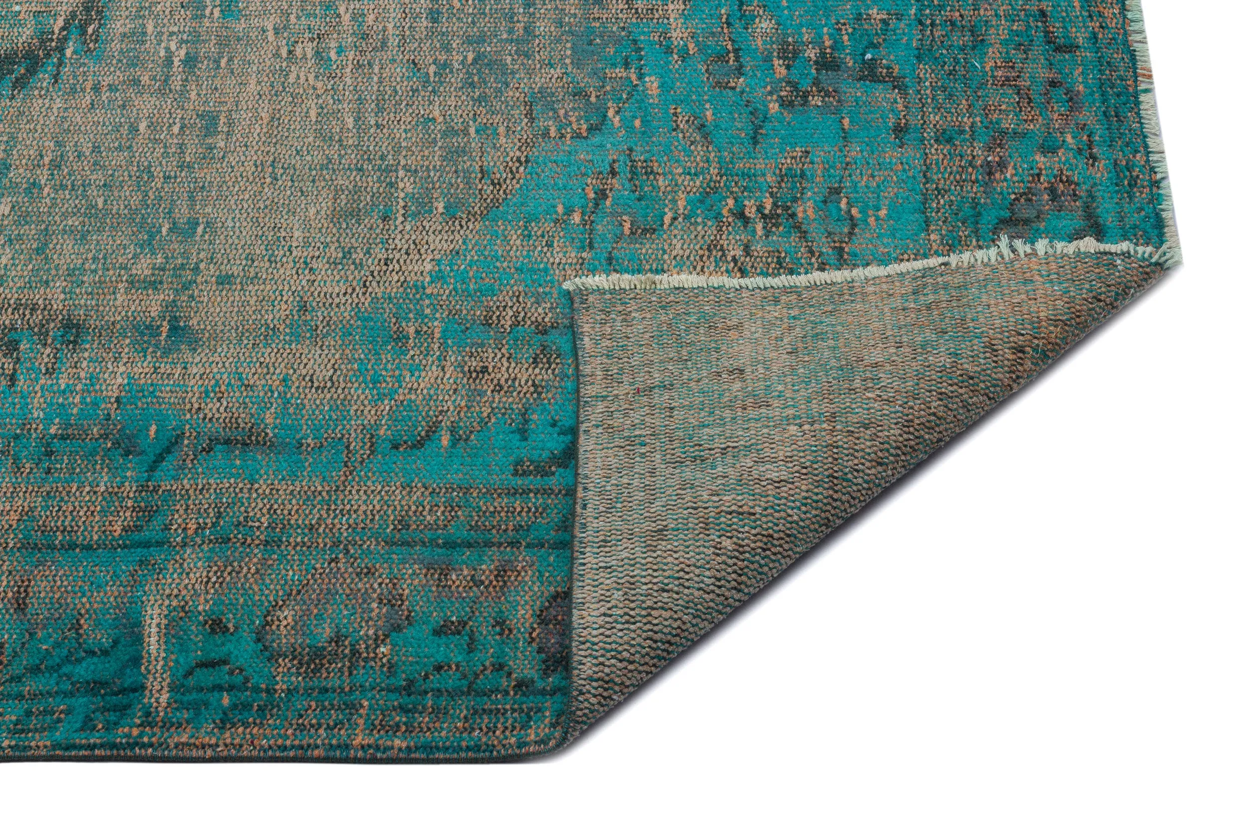 Retro Design Blue Over Dyed Vintage Rug 5'6'' x 8'9'' ft 168 x 266 cm