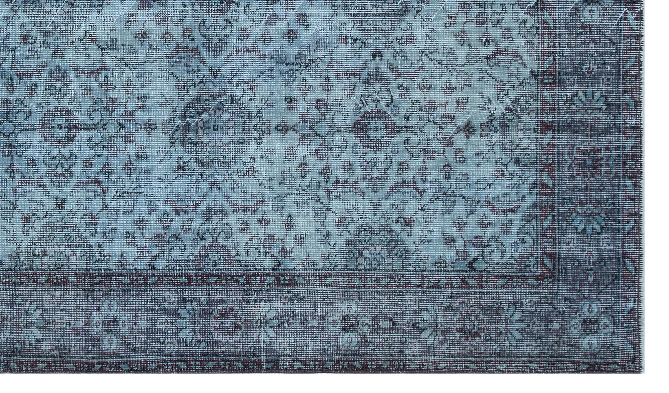 Retro Design Blue Over Dyed Vintage Rug 5'7'' x 9'6'' ft 170 x 290 cm