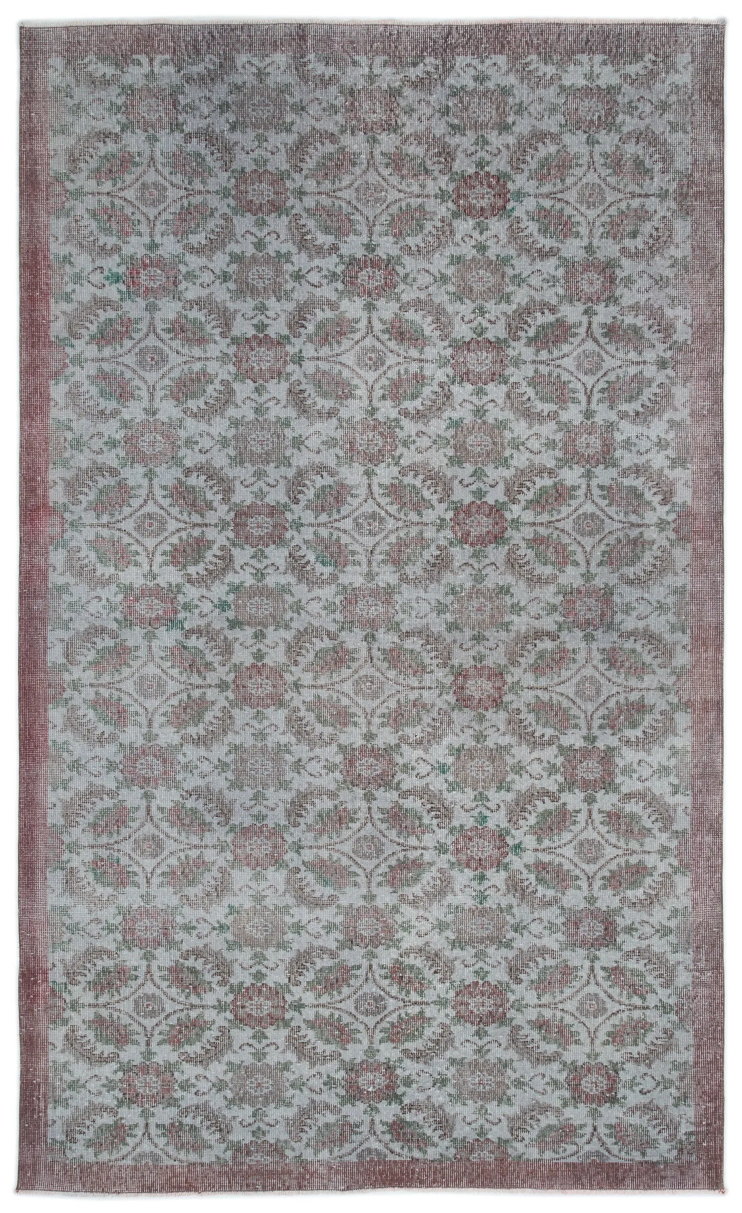 Retro Design Blue Over Dyed Vintage Rug 5'8'' x 9'4'' ft 173 x 285 cm