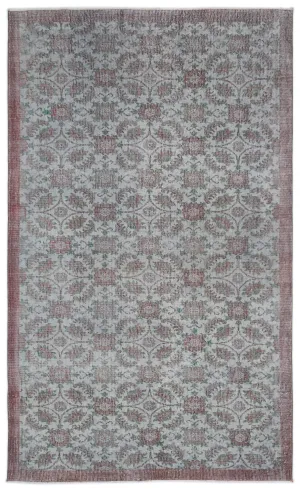 Retro Design Blue Over Dyed Vintage Rug 5'8'' x 9'4'' ft 173 x 285 cm