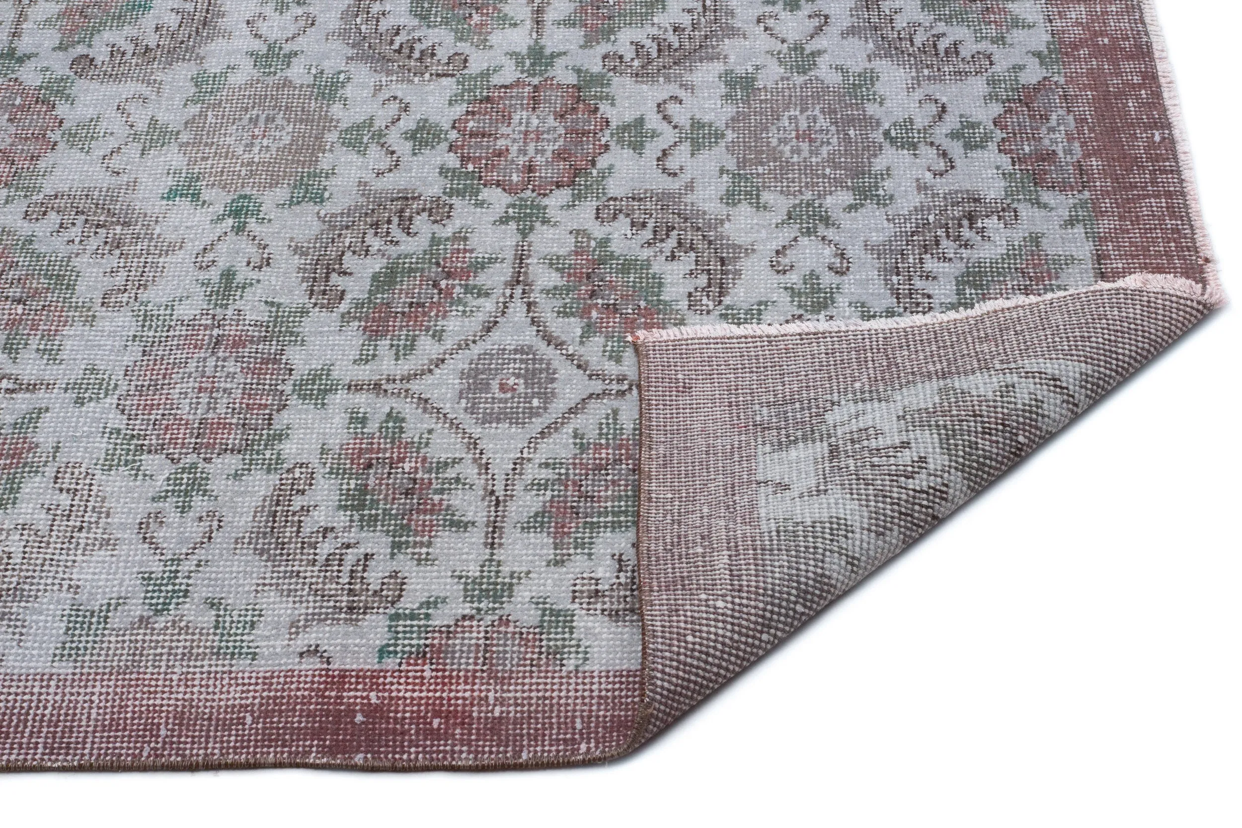 Retro Design Blue Over Dyed Vintage Rug 5'8'' x 9'4'' ft 173 x 285 cm