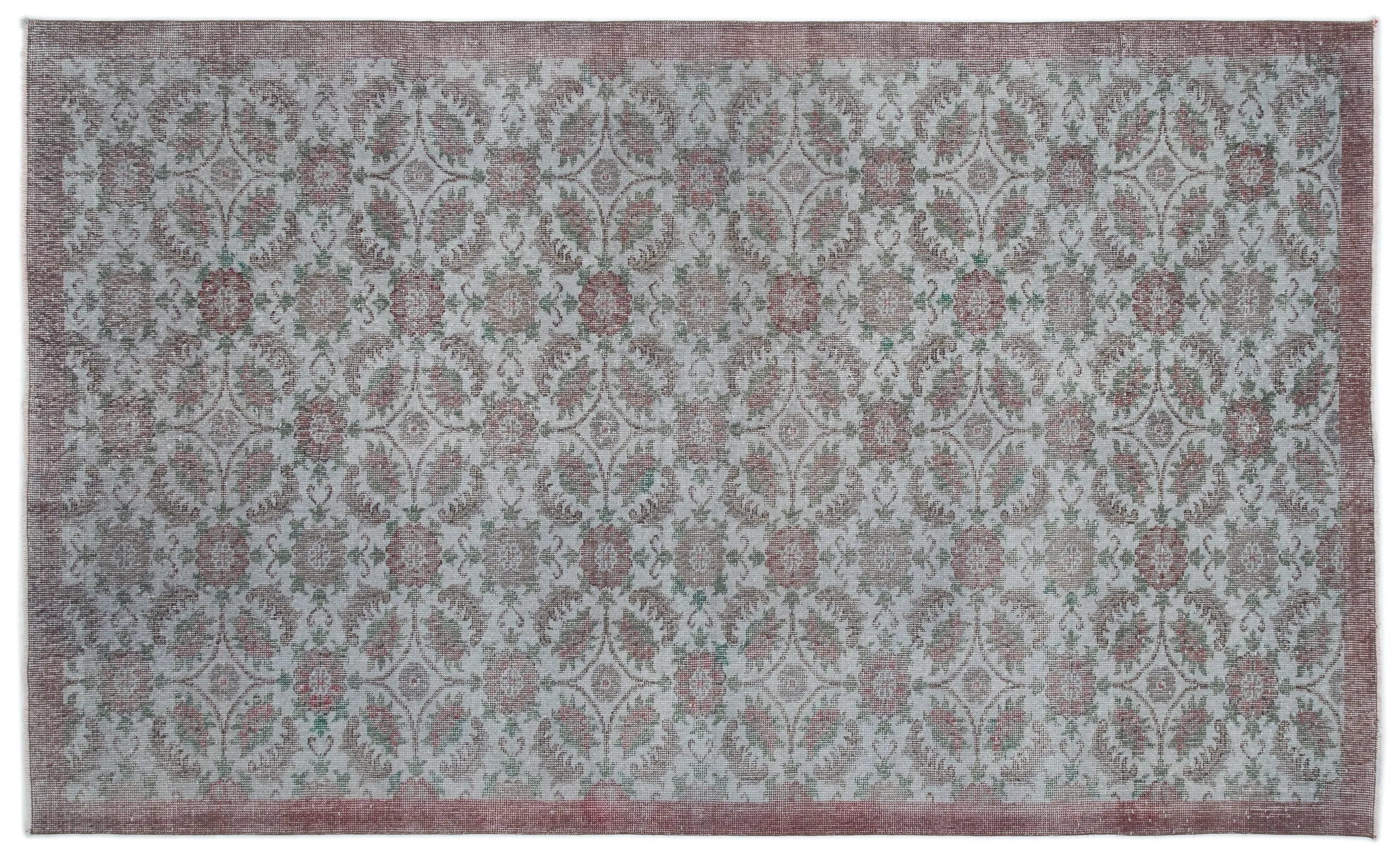Retro Design Blue Over Dyed Vintage Rug 5'8'' x 9'4'' ft 173 x 285 cm