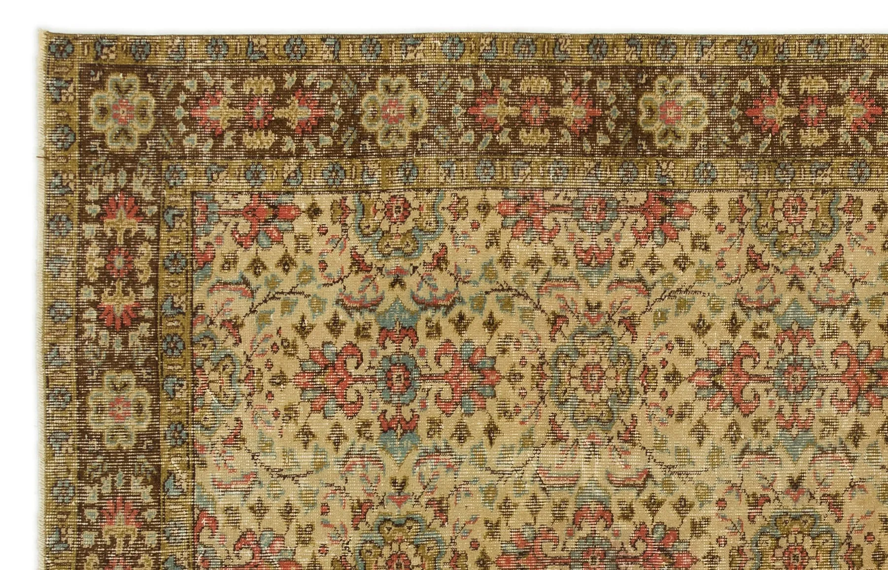 Retro Design Brown Over Dyed Vintage Rug 5'2'' x 8'4'' ft 158 x 255 cm
