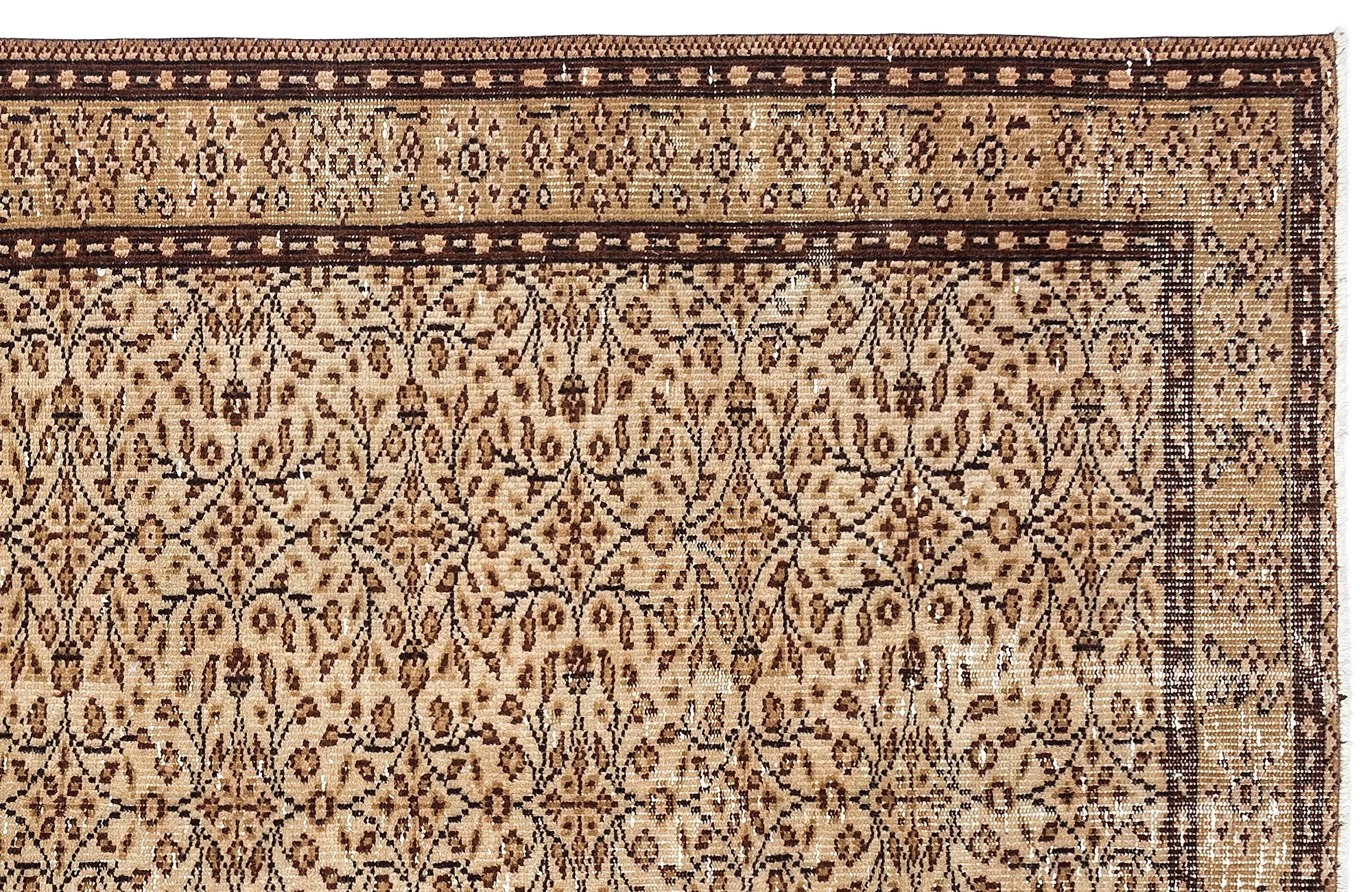 Retro Design Brown Over Dyed Vintage Rug 5'2'' x 8'8'' ft 157 x 263 cm