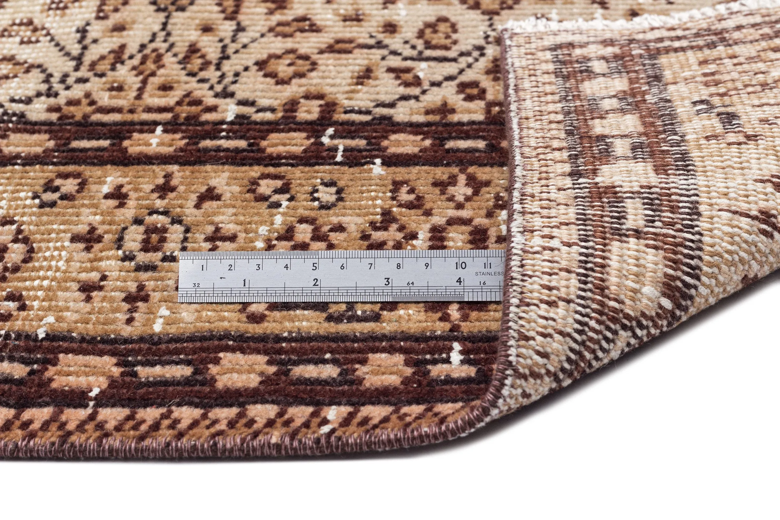 Retro Design Brown Over Dyed Vintage Rug 5'2'' x 8'8'' ft 157 x 263 cm
