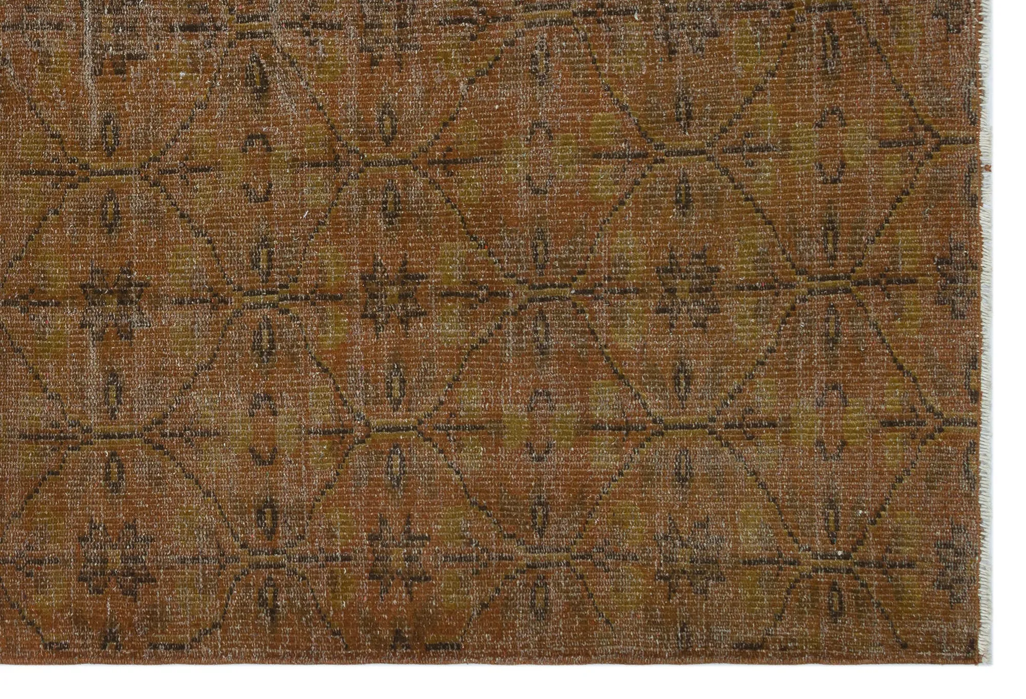 Retro Design Brown Over Dyed Vintage Rug 5'3'' x 7'10'' ft 160 x 239 cm