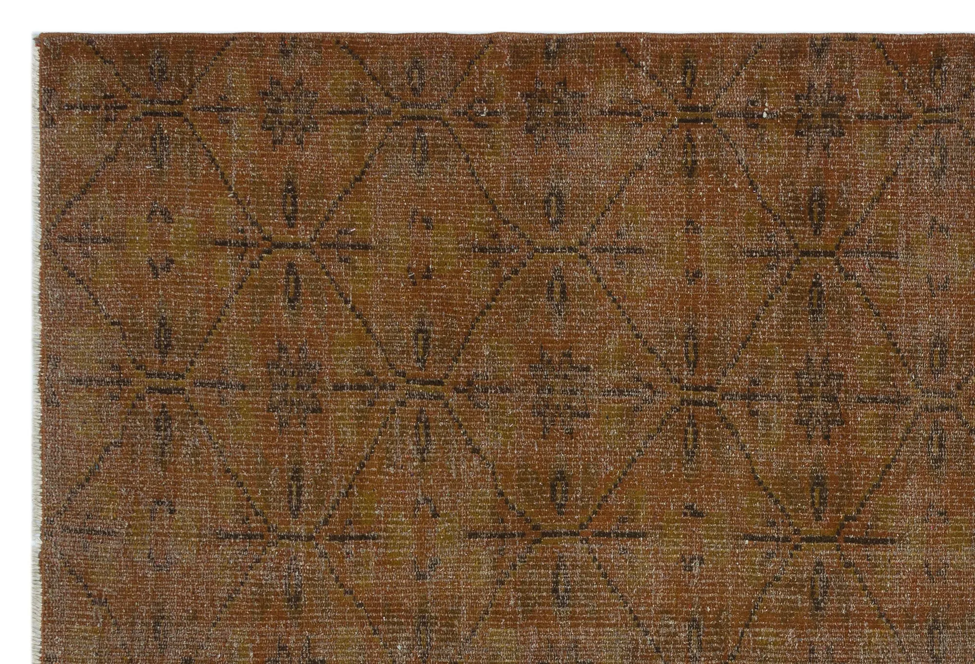Retro Design Brown Over Dyed Vintage Rug 5'3'' x 7'10'' ft 160 x 239 cm