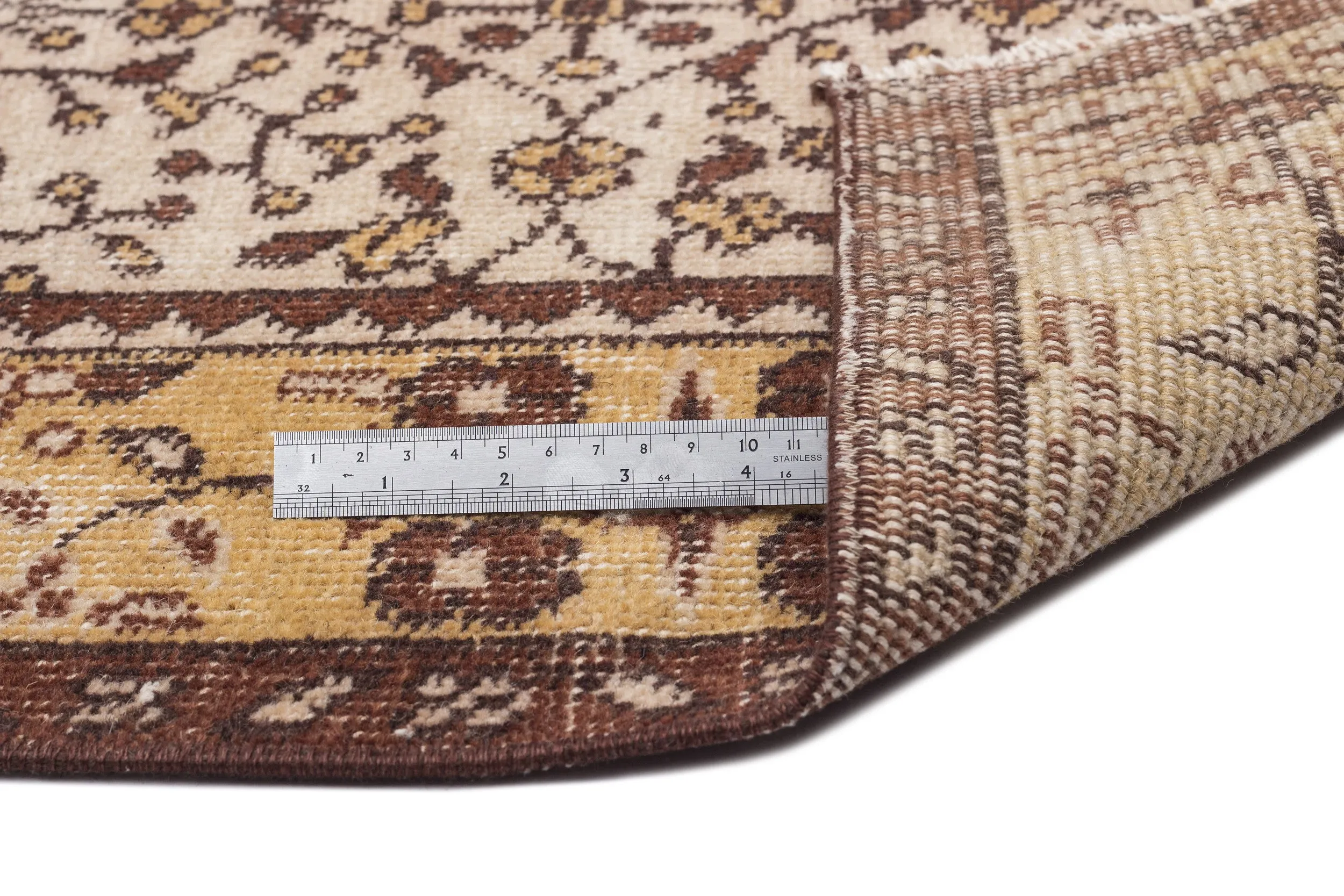 Retro Design Brown Over Dyed Vintage Rug 5'5'' x 9'1'' ft 165 x 276 cm