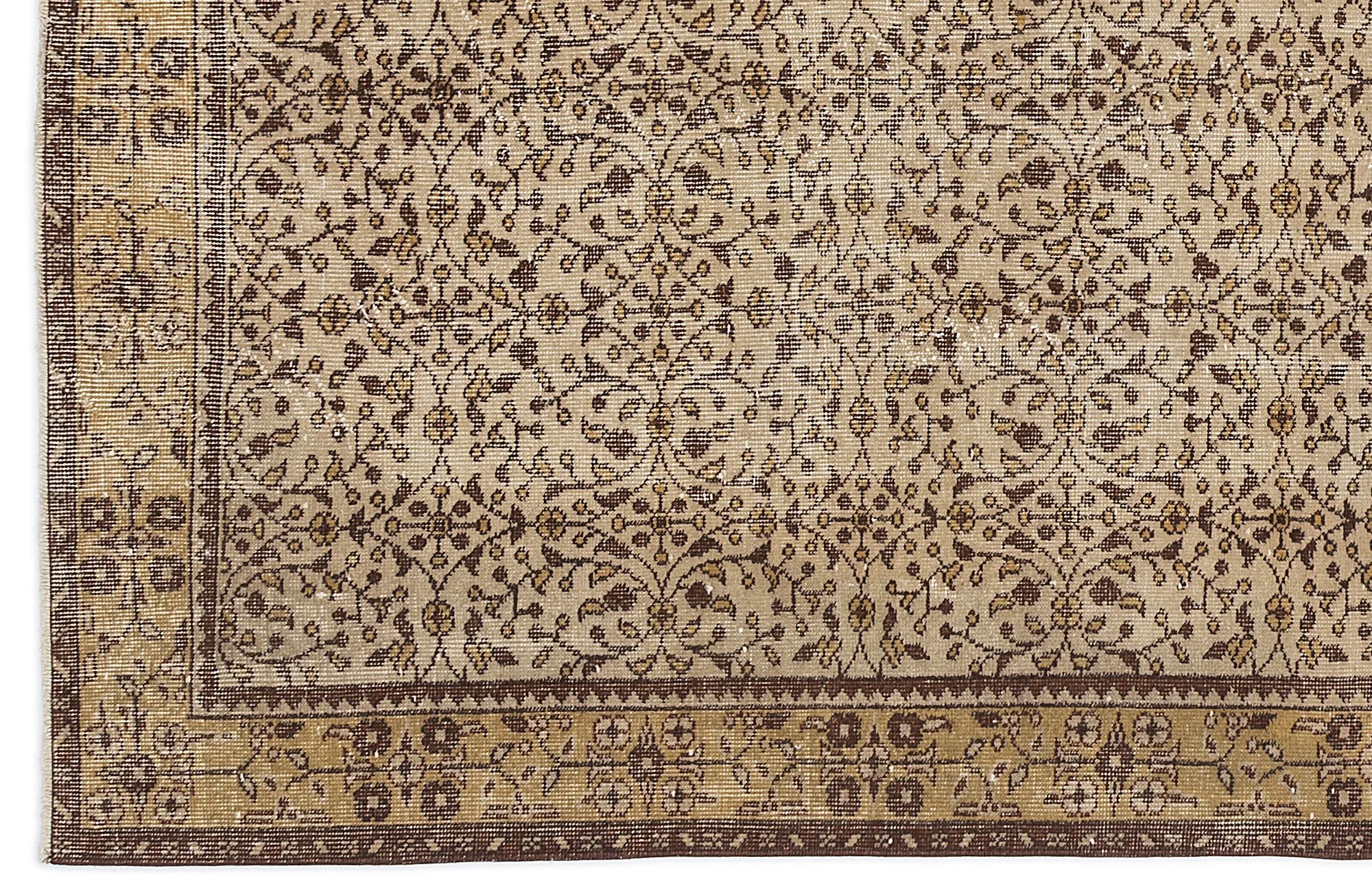 Retro Design Brown Over Dyed Vintage Rug 5'5'' x 9'1'' ft 165 x 276 cm