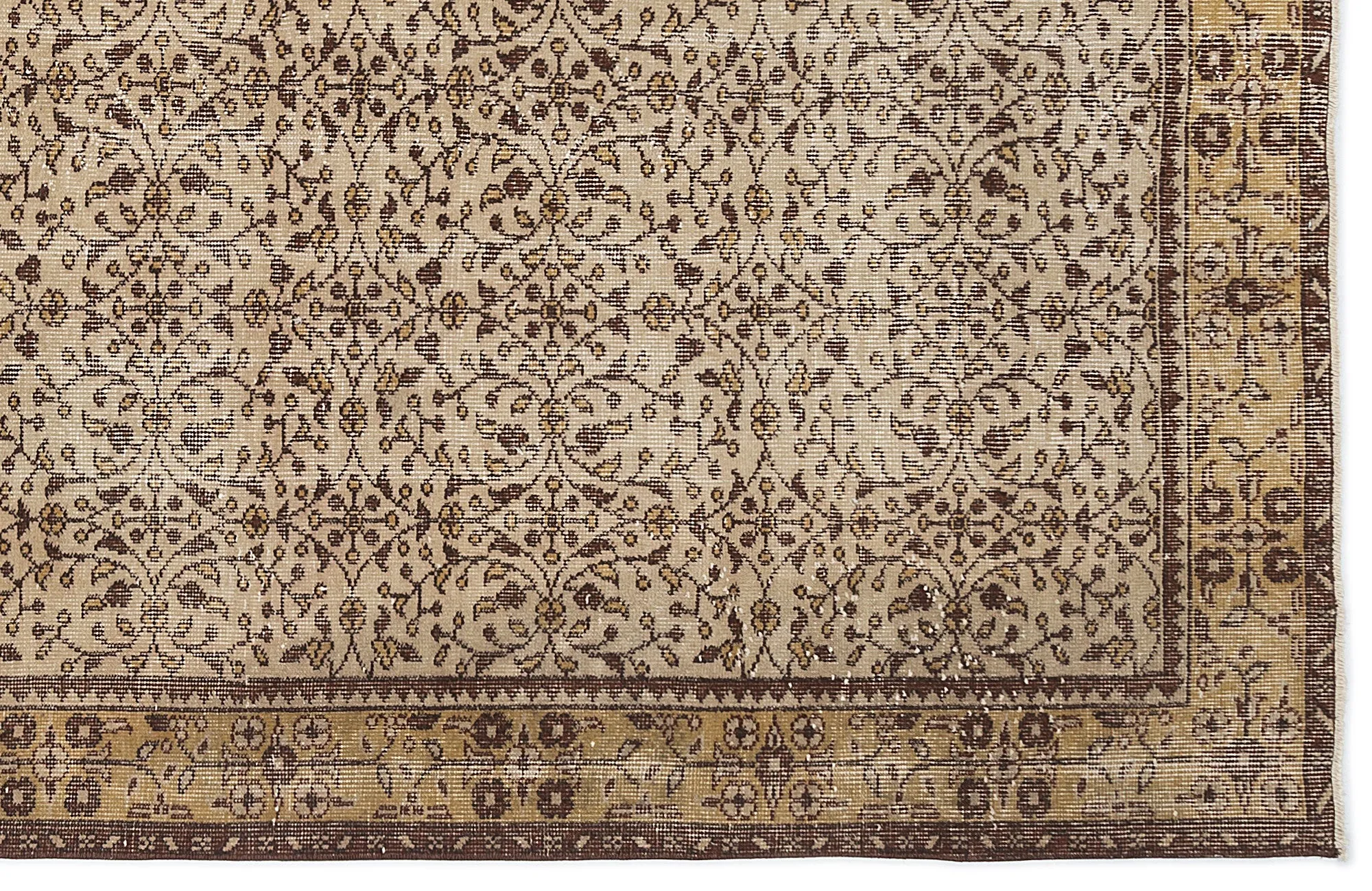 Retro Design Brown Over Dyed Vintage Rug 5'5'' x 9'1'' ft 165 x 276 cm