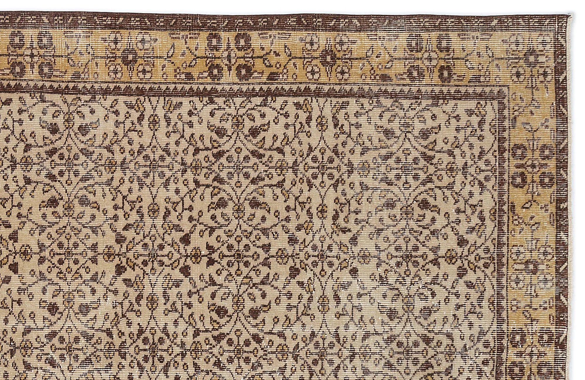 Retro Design Brown Over Dyed Vintage Rug 5'5'' x 9'1'' ft 165 x 276 cm