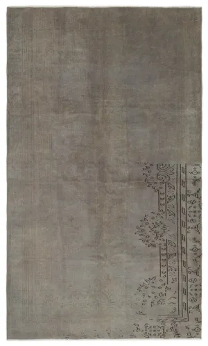 Retro Design Copper Bronze Over Dyed Vintage Rug 5'7'' x 9'6'' ft 170 x 290 cm