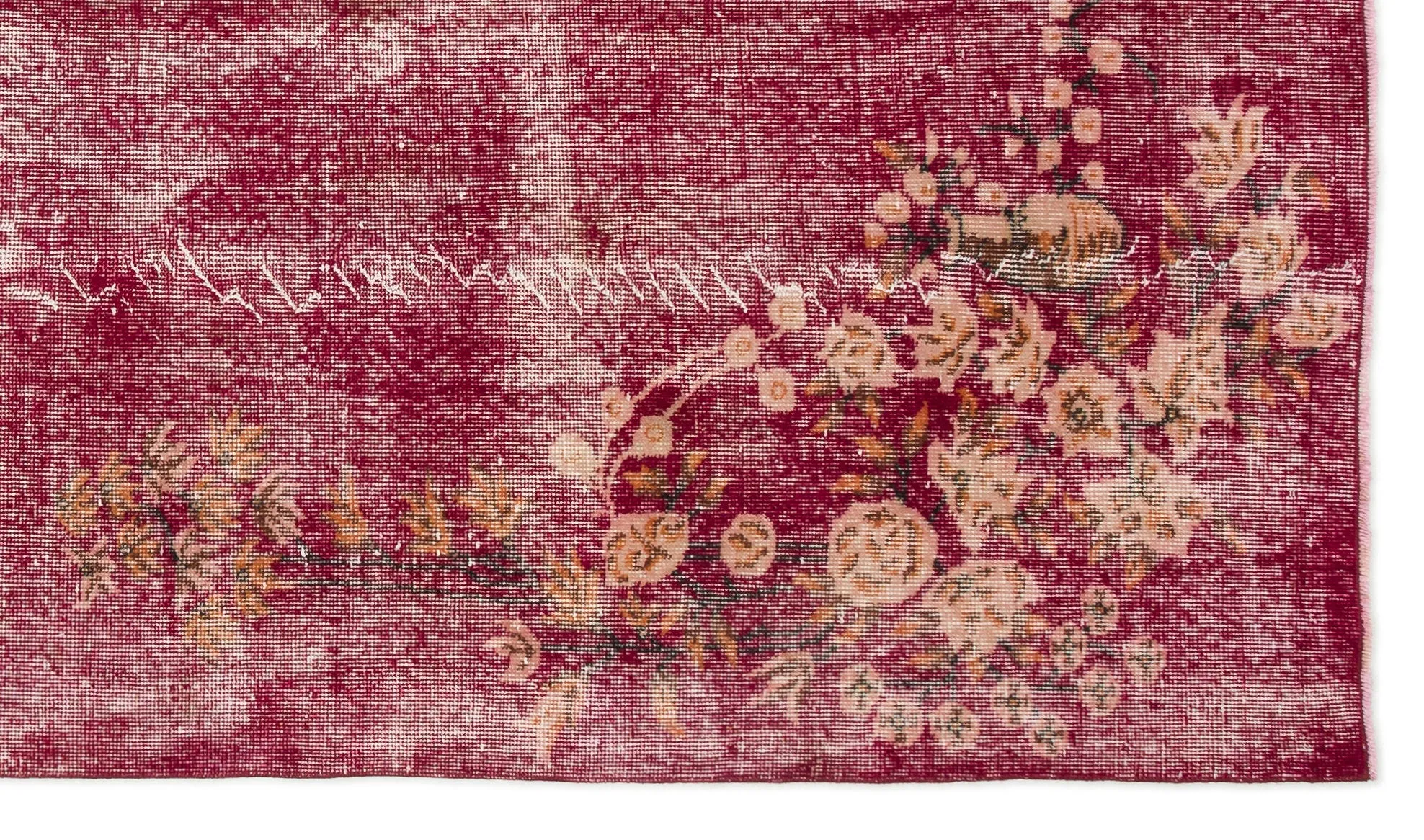 Retro Design Floral Over Dyed Vintage Rug 5'2'' x 8'12'' ft 158 x 274 cm