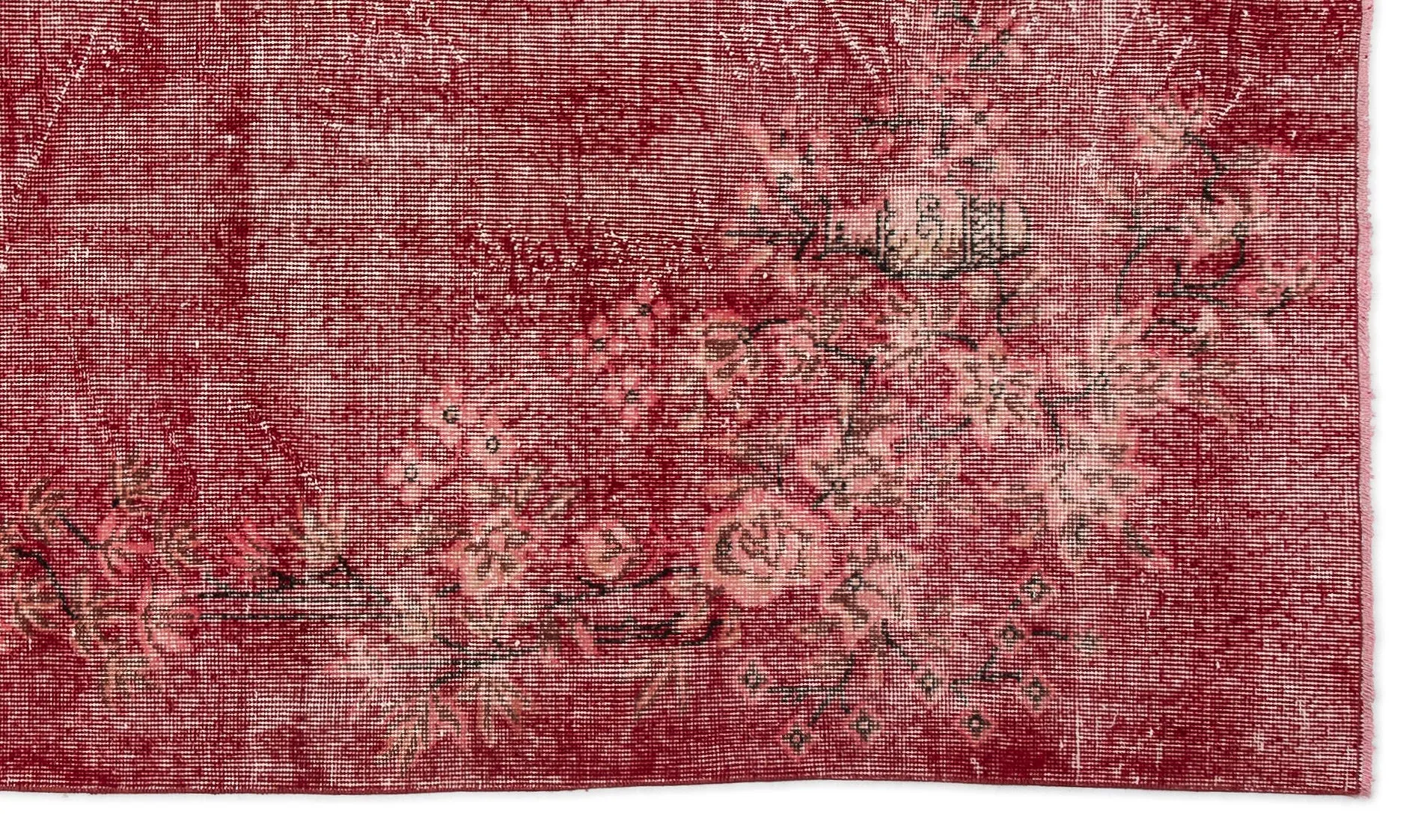 Retro Design Floral Over Dyed Vintage Rug 5'3'' x 9'0'' ft 160 x 275 cm
