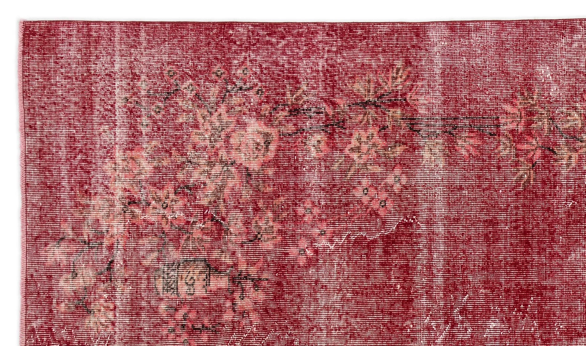 Retro Design Floral Over Dyed Vintage Rug 5'3'' x 9'0'' ft 160 x 275 cm