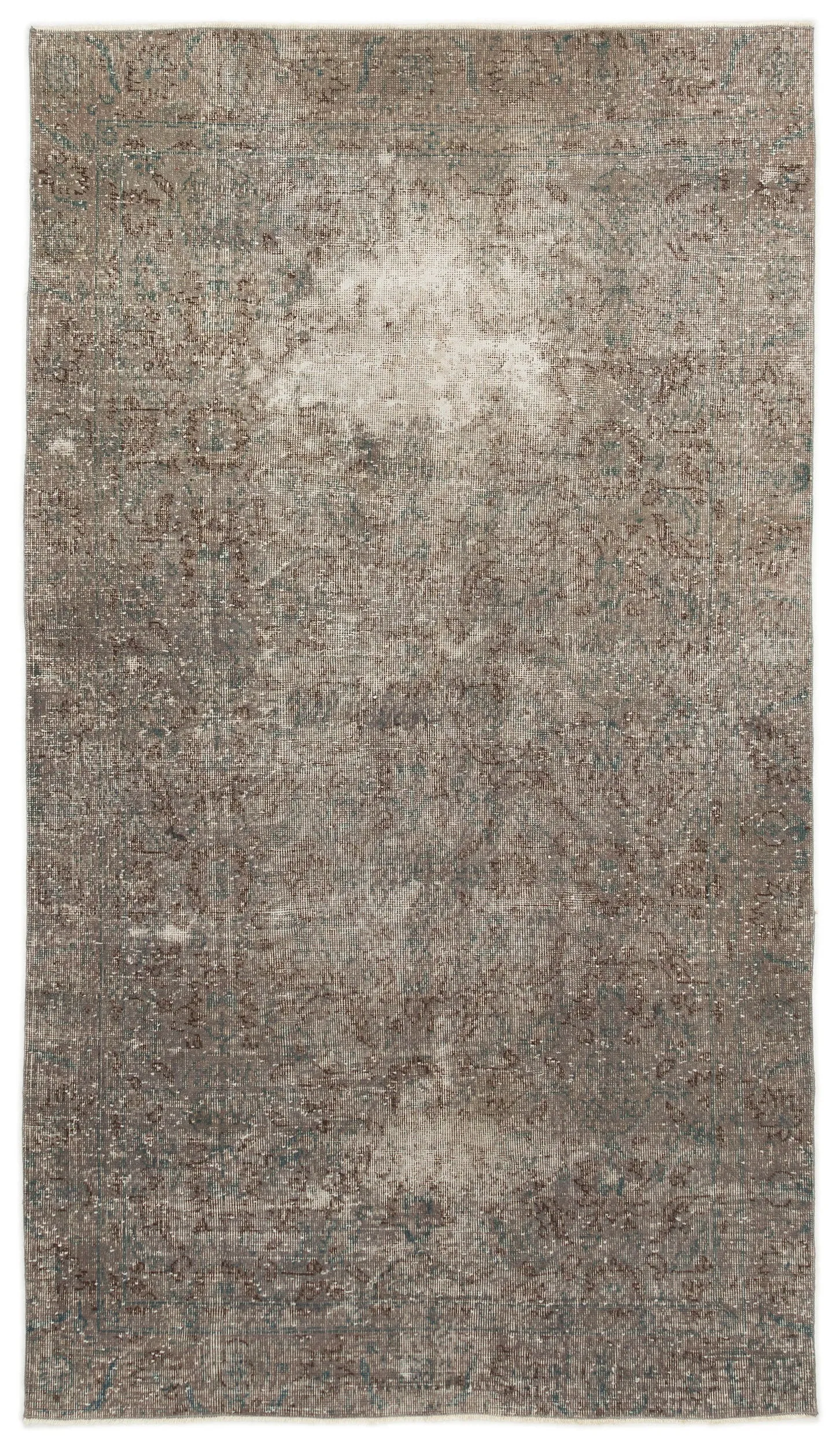 Retro Design Gray Over Dyed Vintage Rug 4'4'' x 7'7'' ft 131 x 232 cm