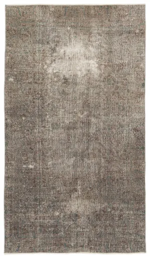 Retro Design Gray Over Dyed Vintage Rug 4'4'' x 7'7'' ft 131 x 232 cm
