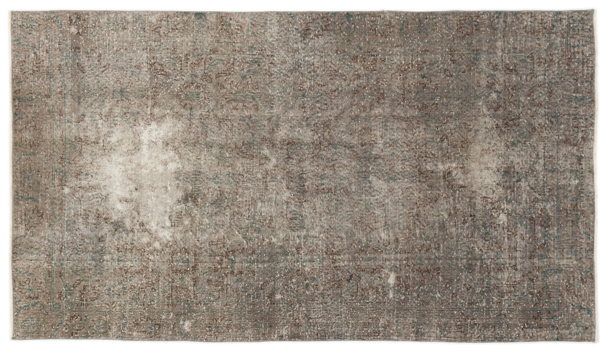 Retro Design Gray Over Dyed Vintage Rug 4'4'' x 7'7'' ft 131 x 232 cm