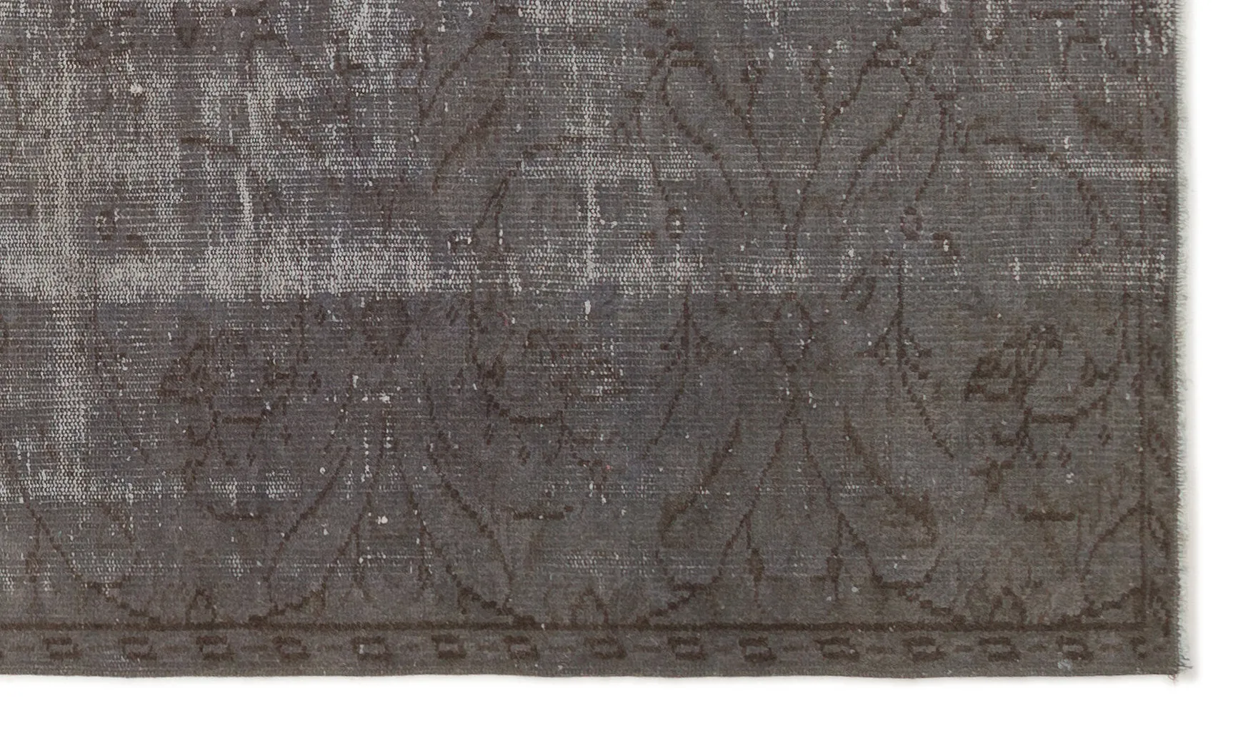 Retro Design Gray Over Dyed Vintage Rug 4'5'' x 7'8'' ft 135 x 233 cm