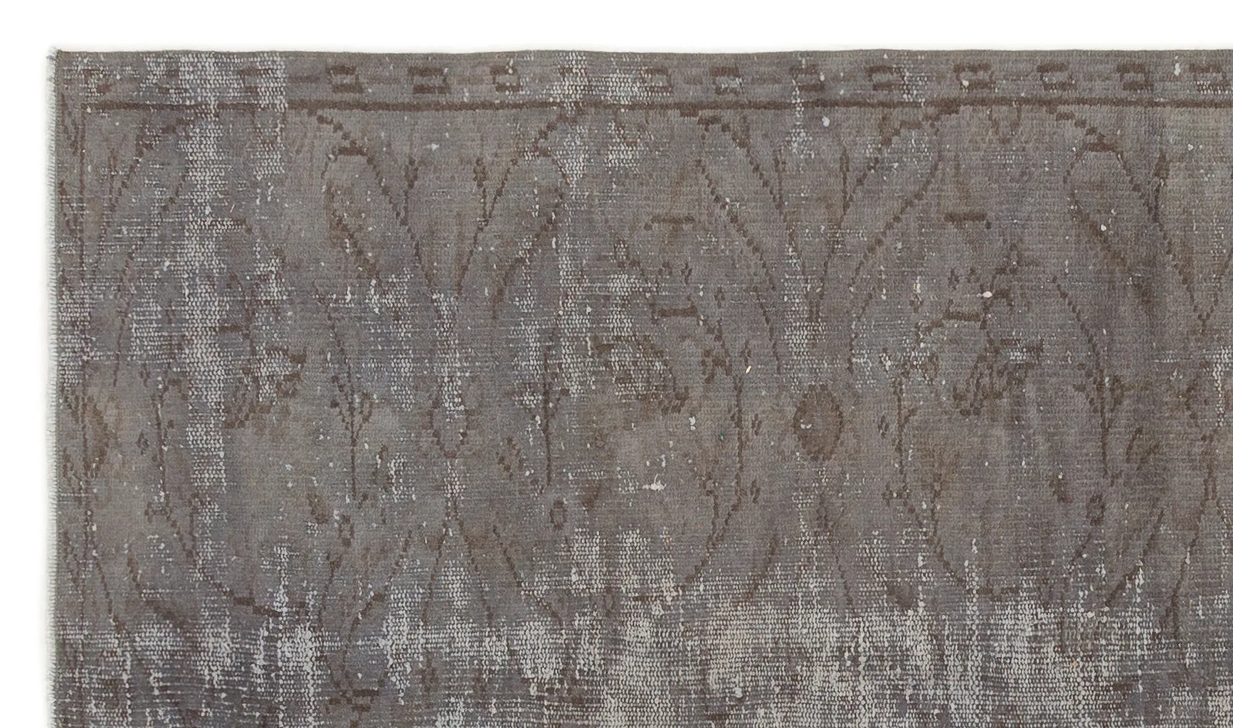 Retro Design Gray Over Dyed Vintage Rug 4'5'' x 7'8'' ft 135 x 233 cm