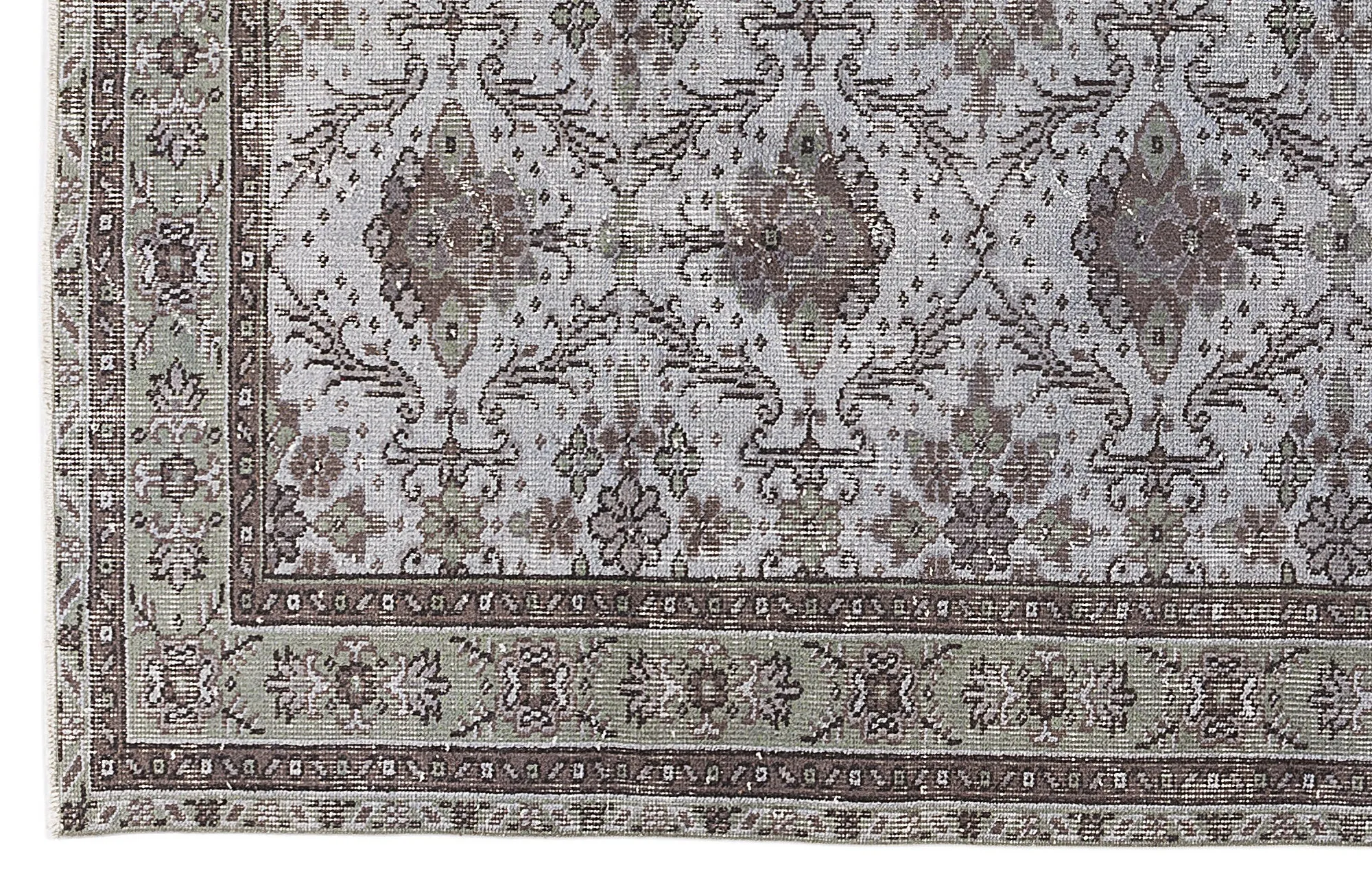 Retro Design Gray Over Dyed Vintage Rug 5'10'' x 9'3'' ft 178 x 282 cm