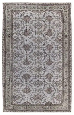 Retro Design Gray Over Dyed Vintage Rug 5'10'' x 9'3'' ft 178 x 282 cm