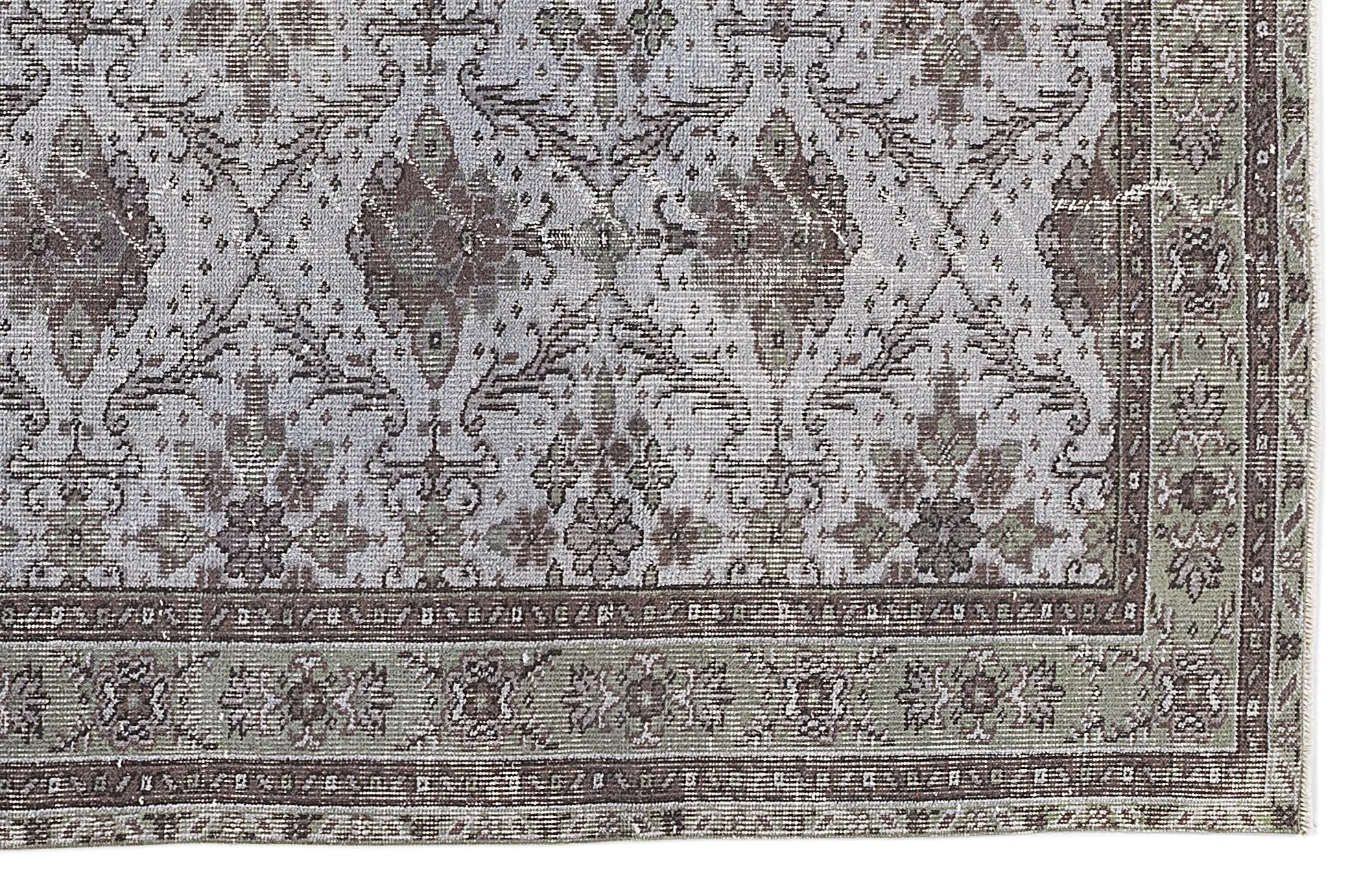 Retro Design Gray Over Dyed Vintage Rug 5'10'' x 9'3'' ft 178 x 282 cm